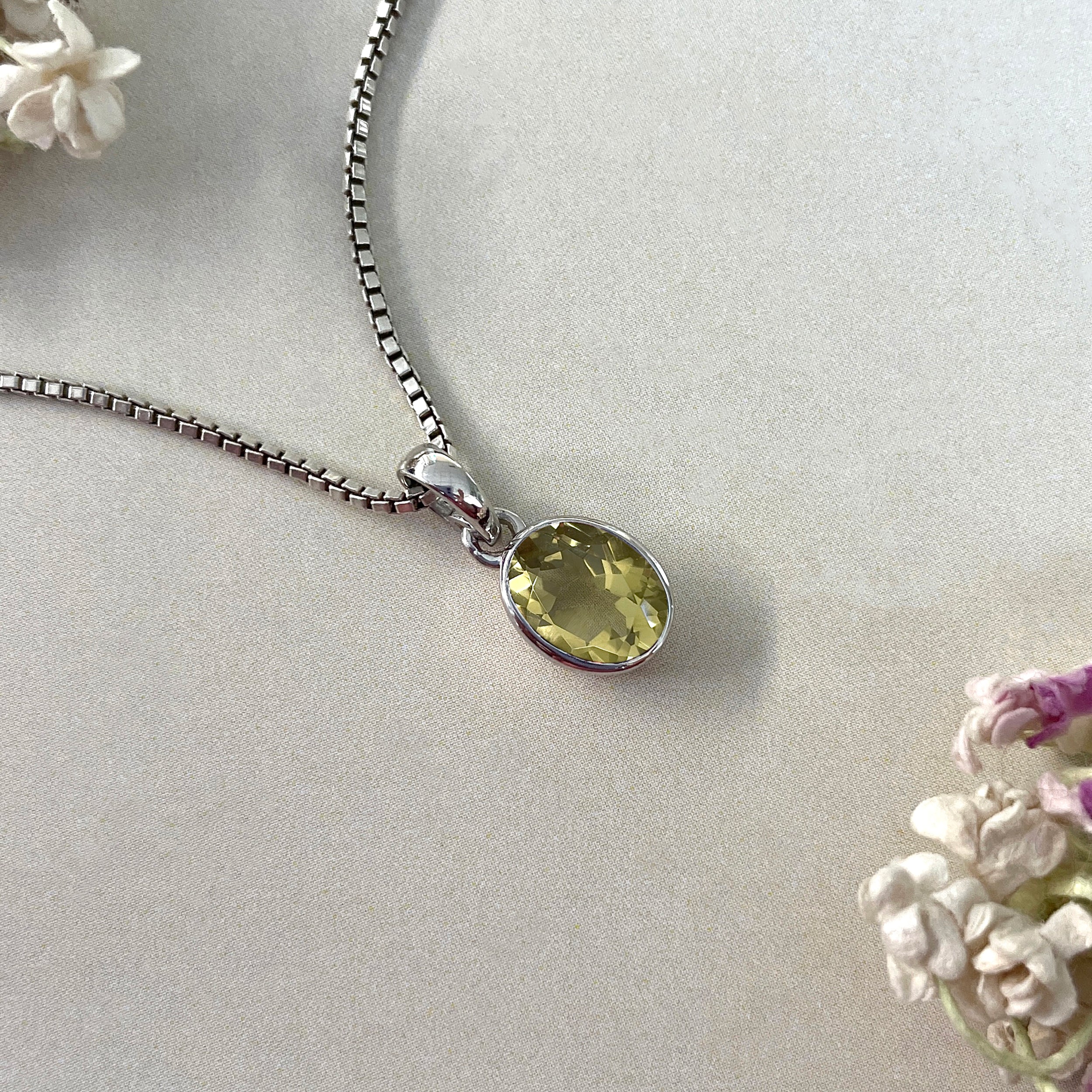 Lemon Quartz Pendant-(LEM-SP-380.)