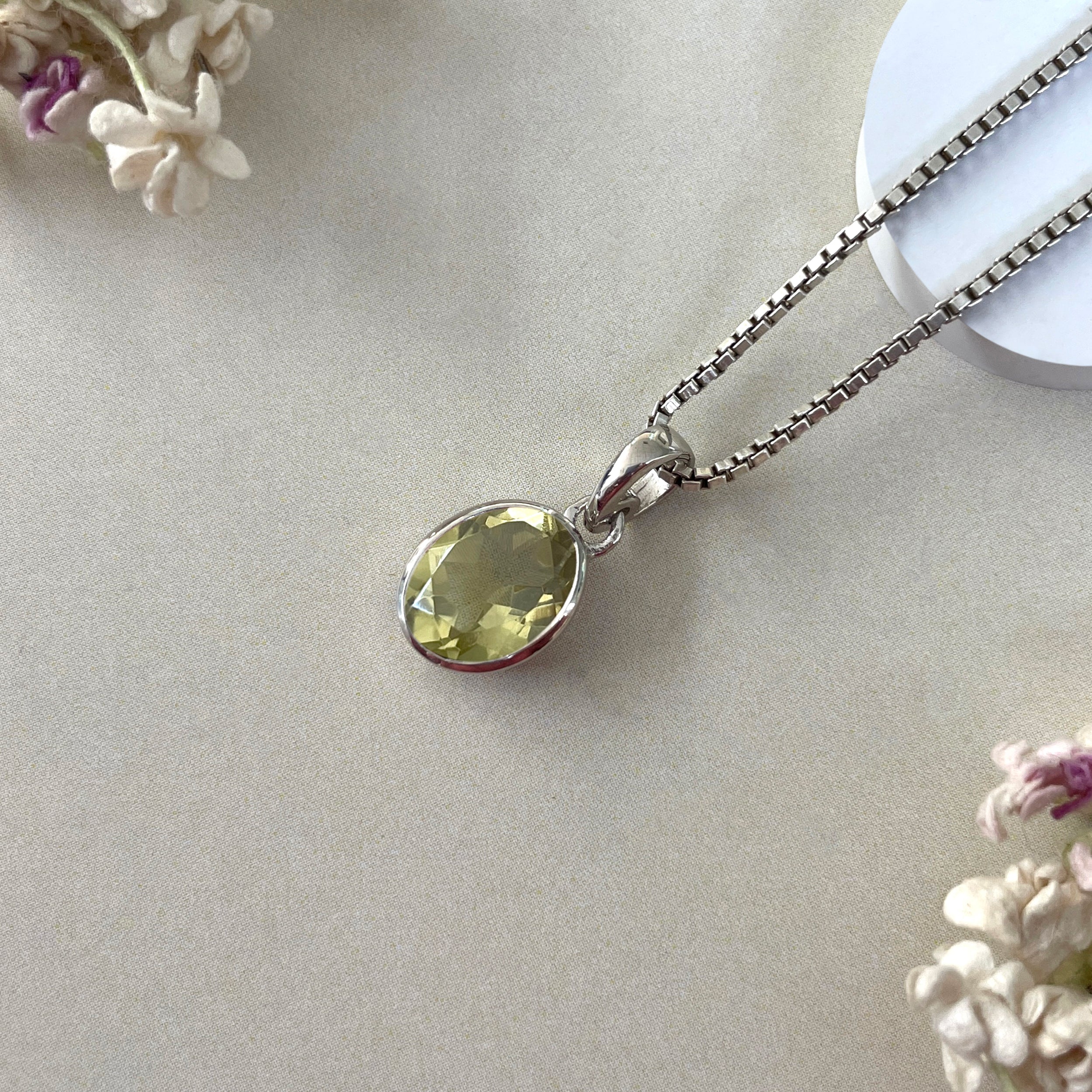 Lemon Quartz Pendant-(LEM-SP-734.)