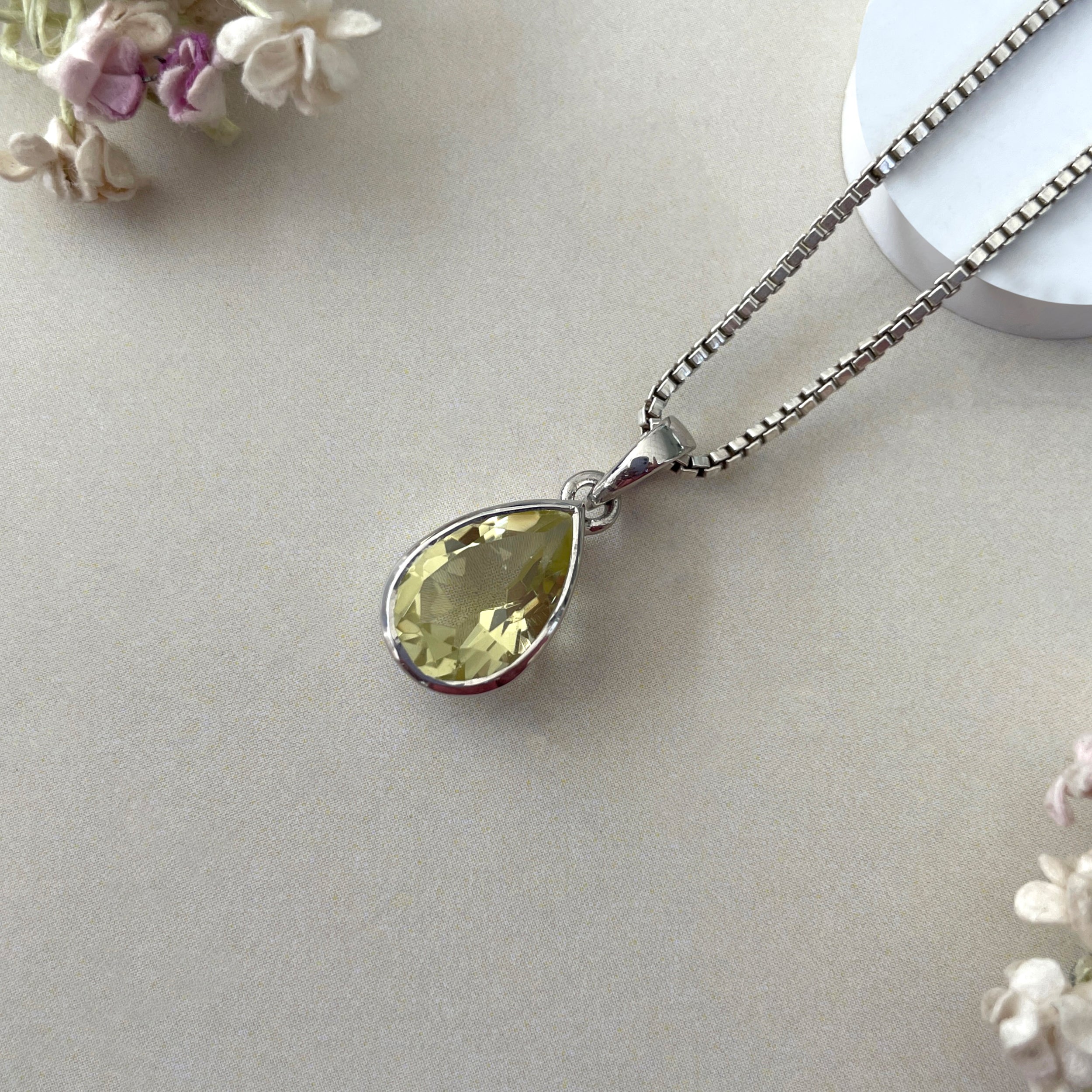 Lemon Quartz Pendant-(LEM-SP-790.)