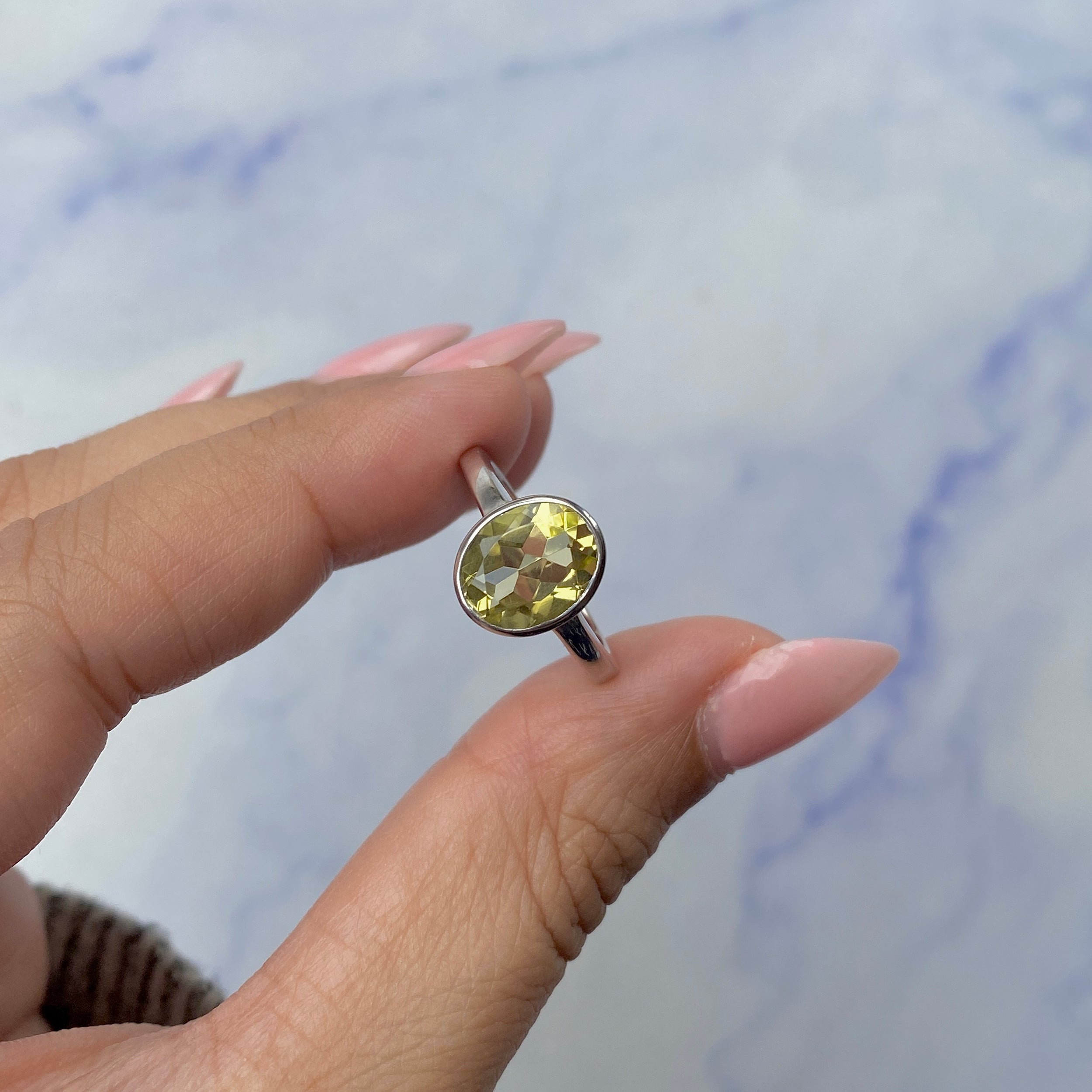 Lemon Quartz Ring-(LEM-SR-1623.)