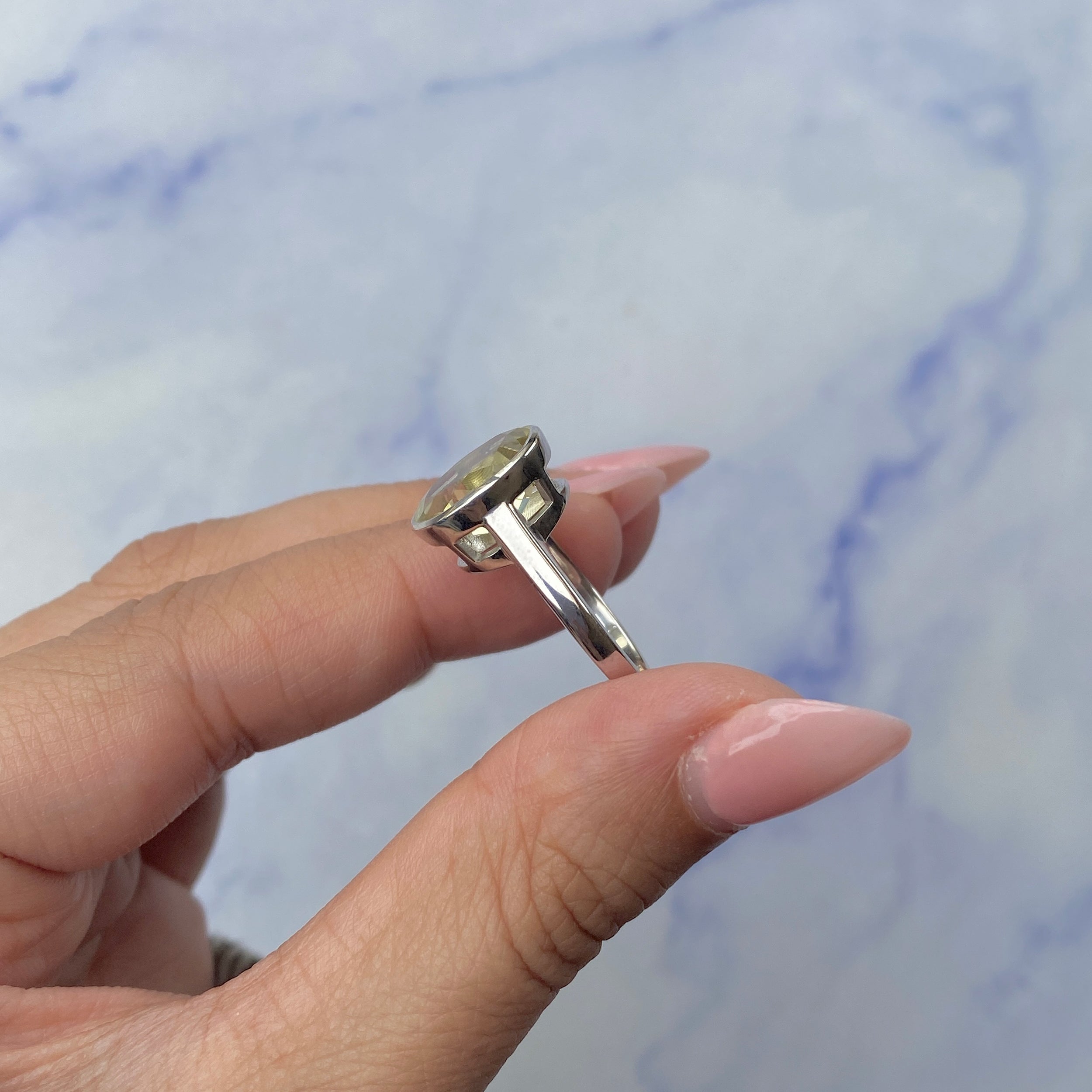 Lemon Quartz Ring-(LEM-SR-1806.)