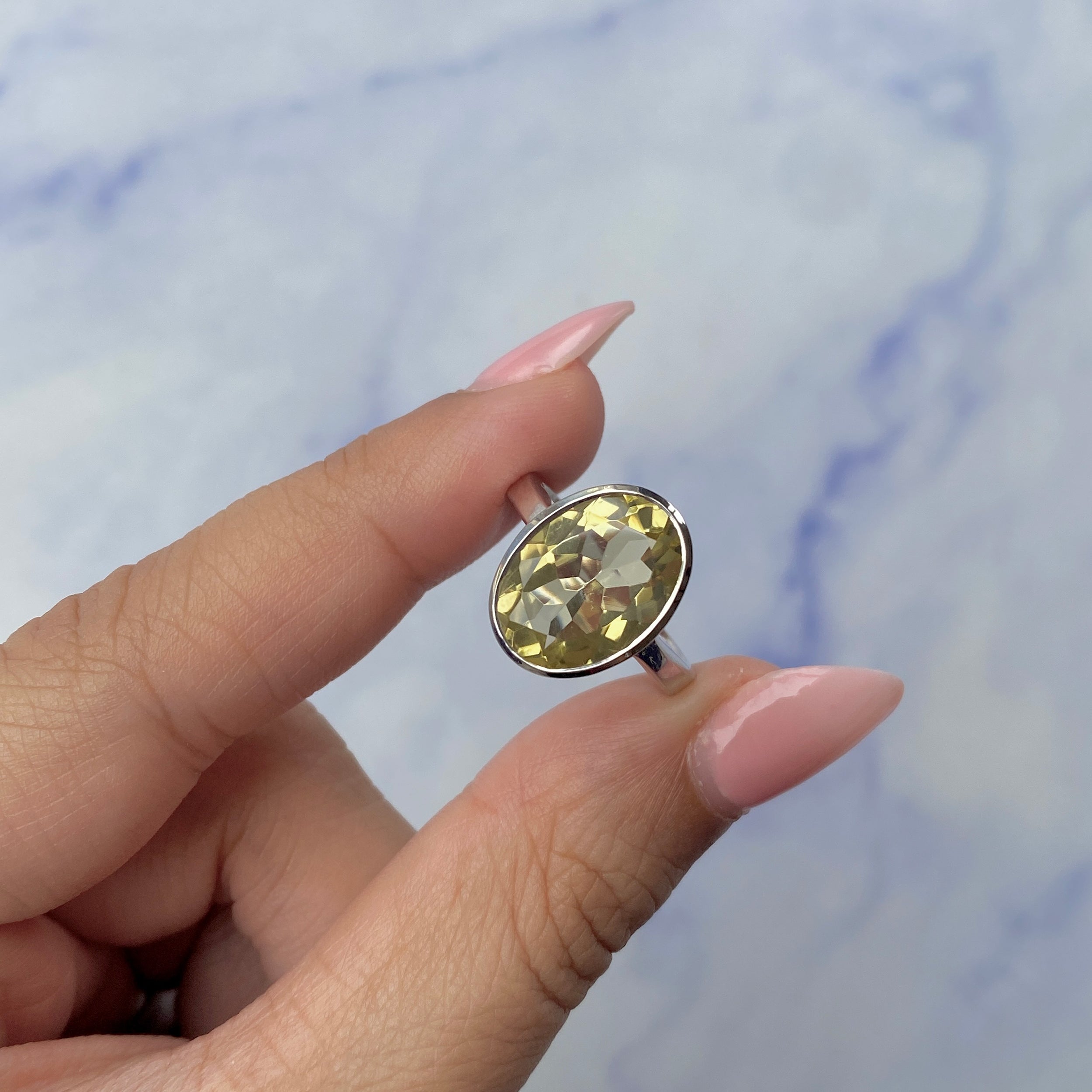 Lemon Quartz Ring-(LEM-SR-1892.)