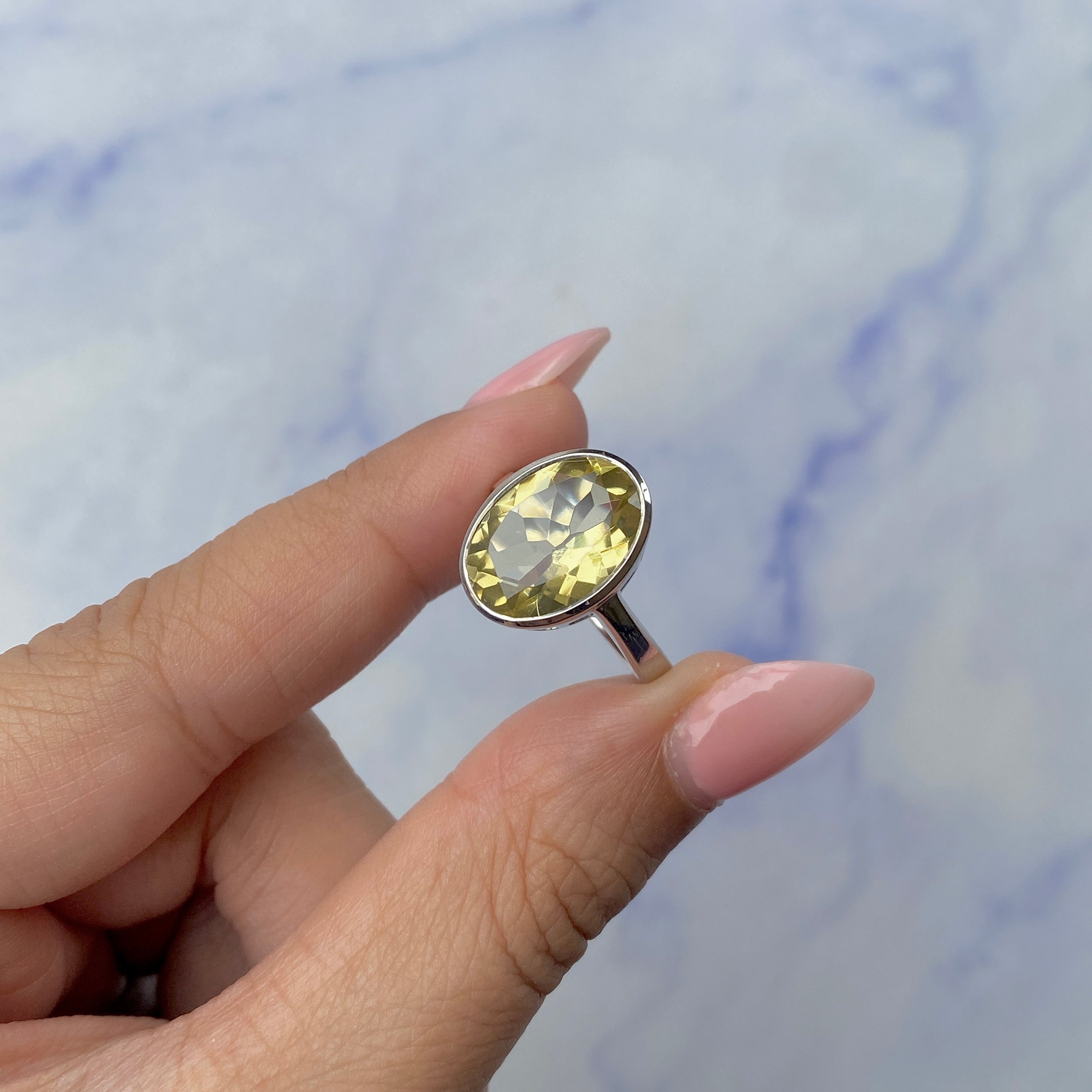 Lemon Quartz Ring-(LEM-SR-1892.)