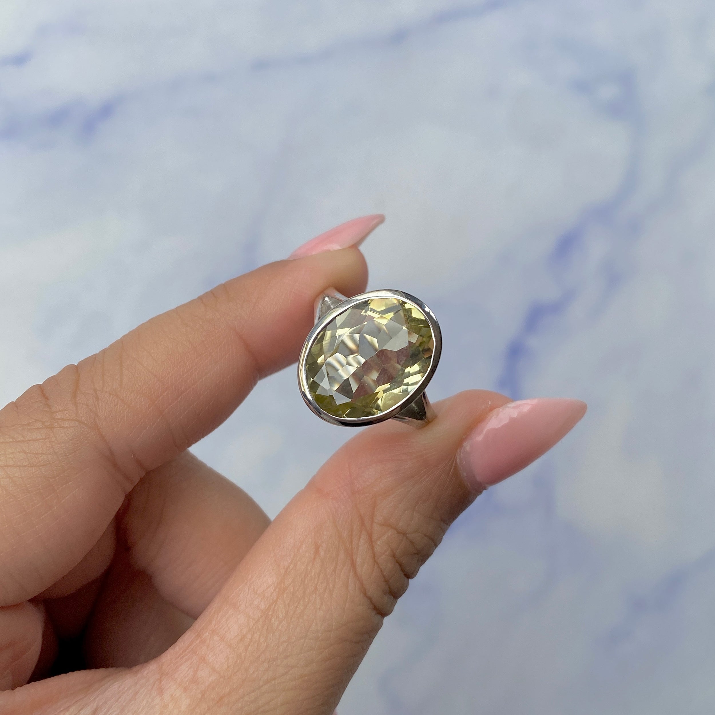 Lemon Quartz Ring-(LEM-SR-1897.)