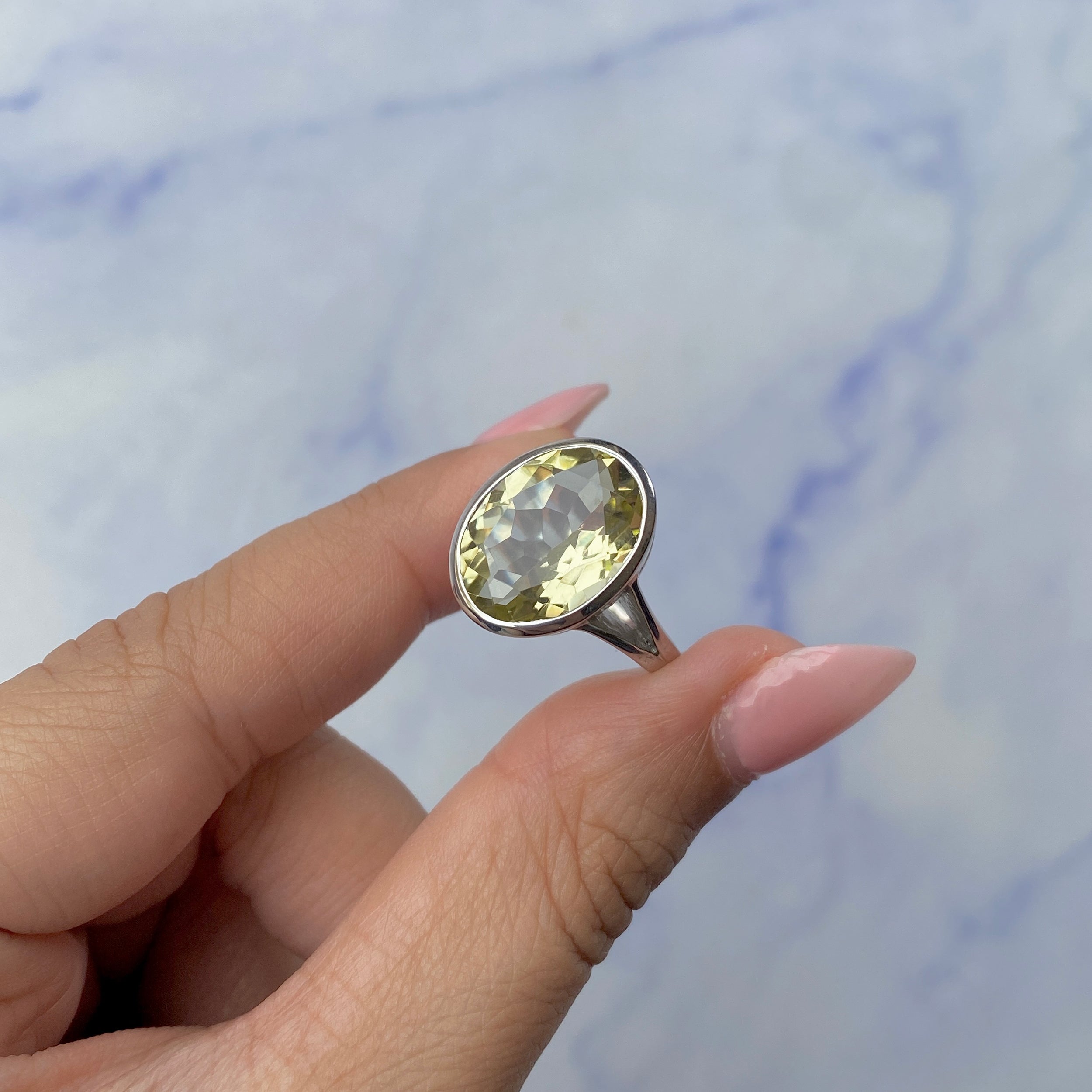 Lemon Quartz Ring-(LEM-SR-1897.)