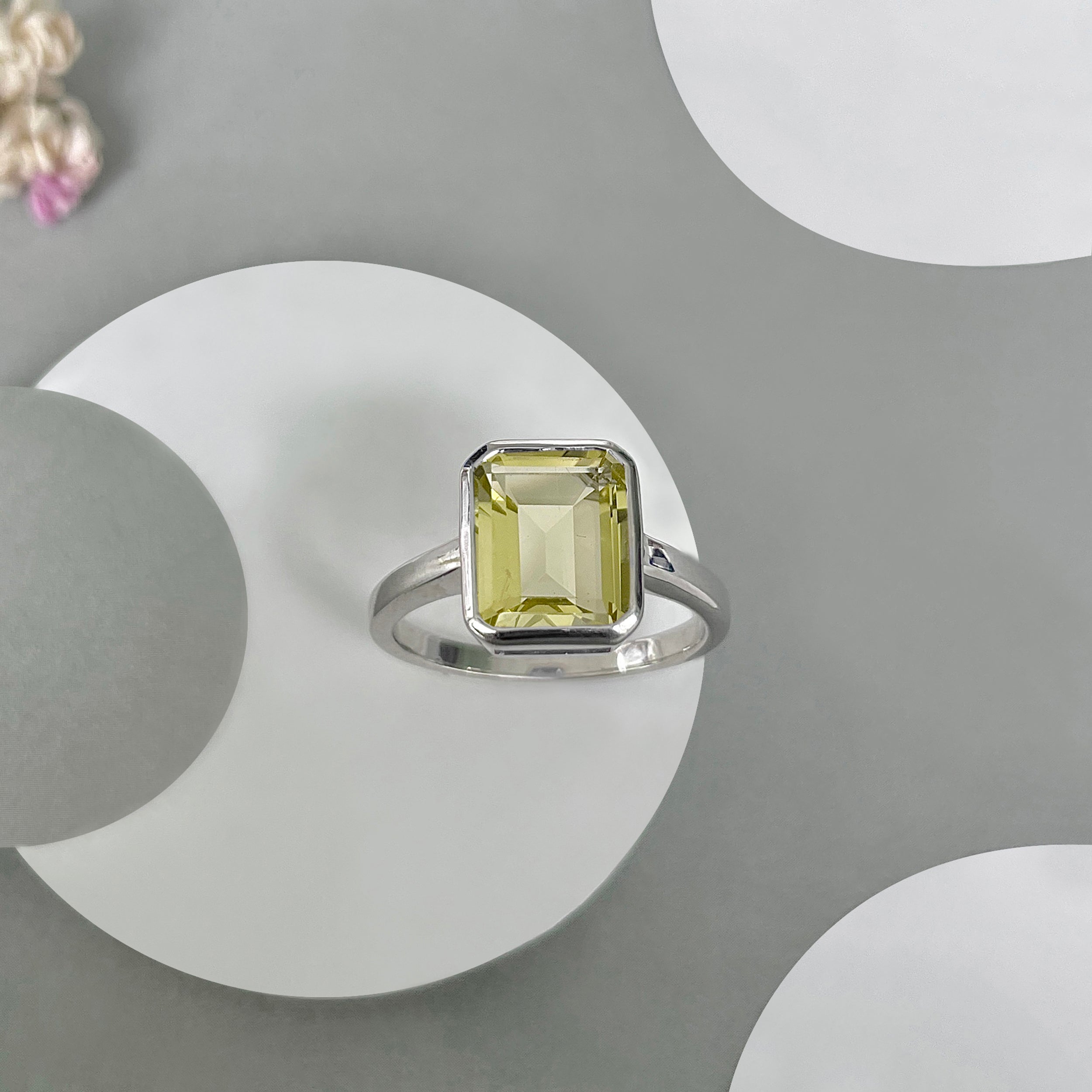 Lemon Quartz Ring-(LEM-SR-1926.)