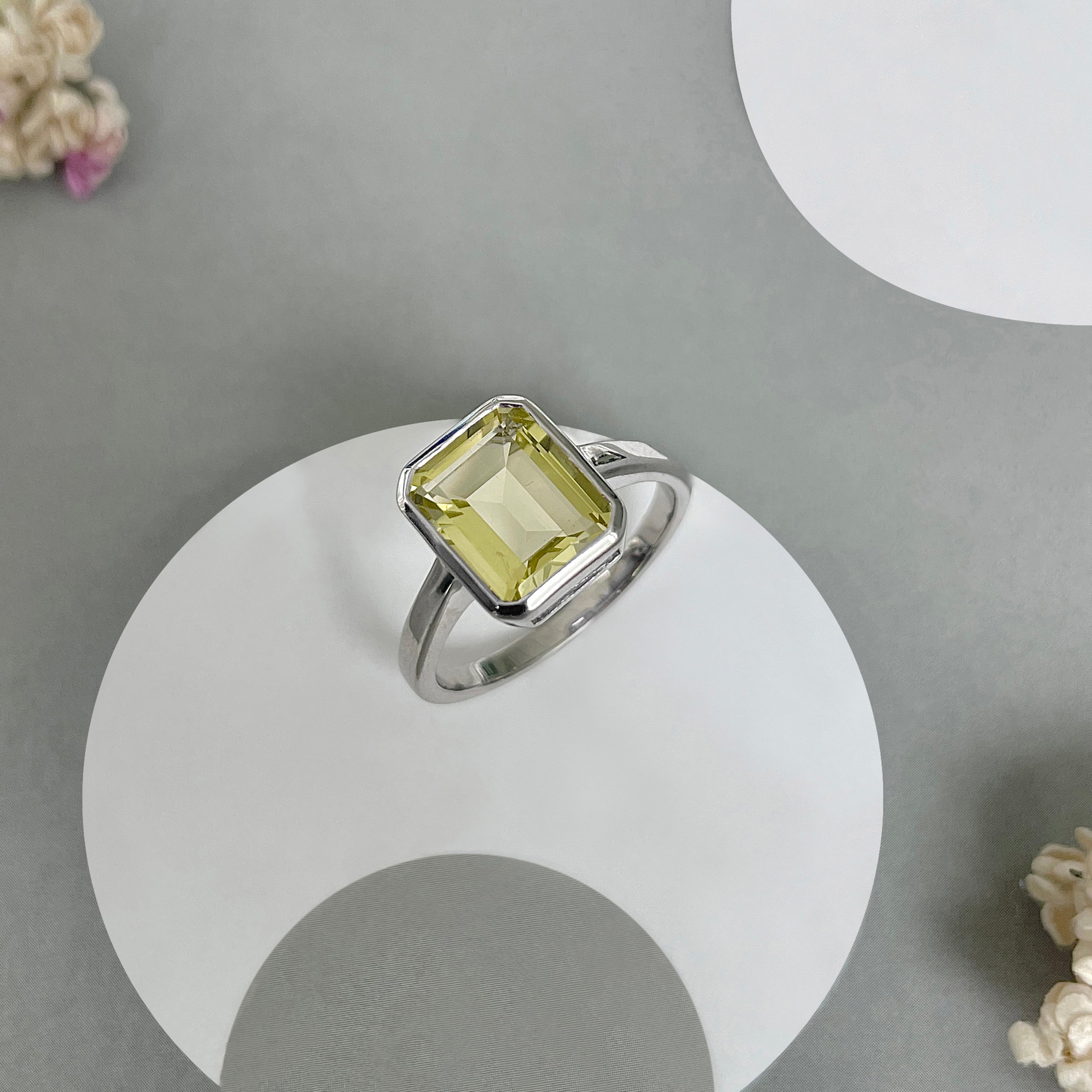 Lemon Quartz Ring-(LEM-SR-1926.)
