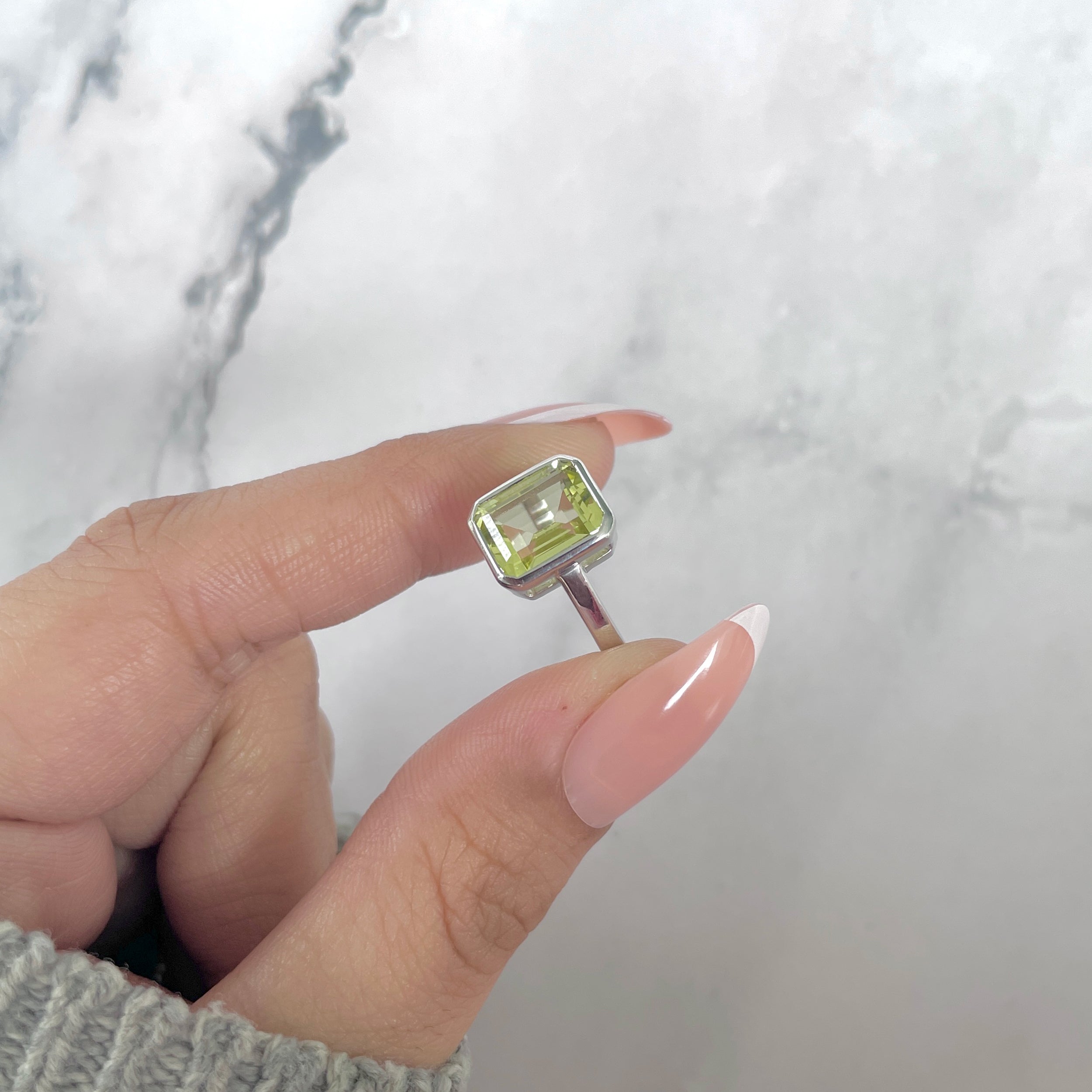 Lemon Quartz Ring-(LEM-SR-1926.)
