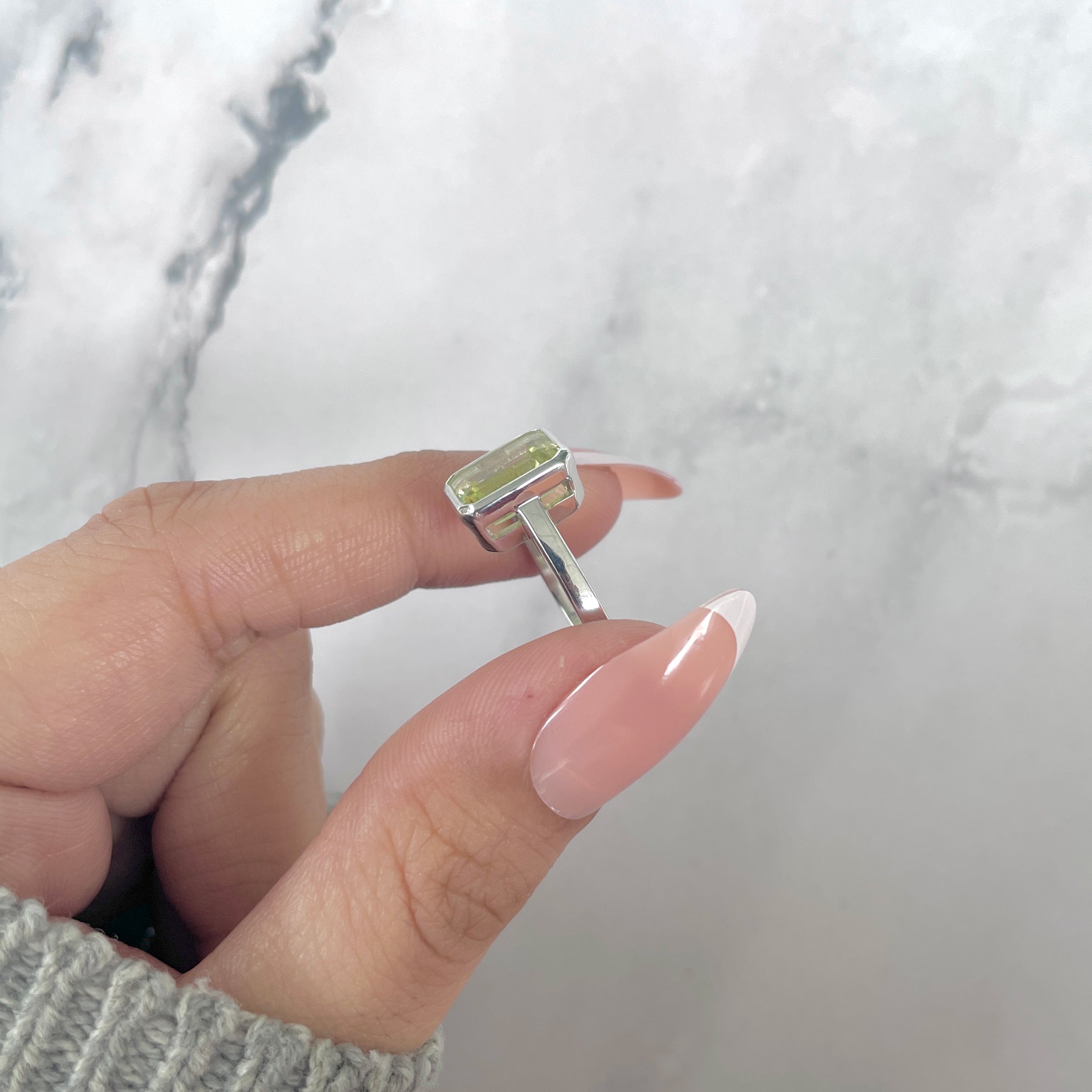 Lemon Quartz Ring-(LEM-SR-1926.)