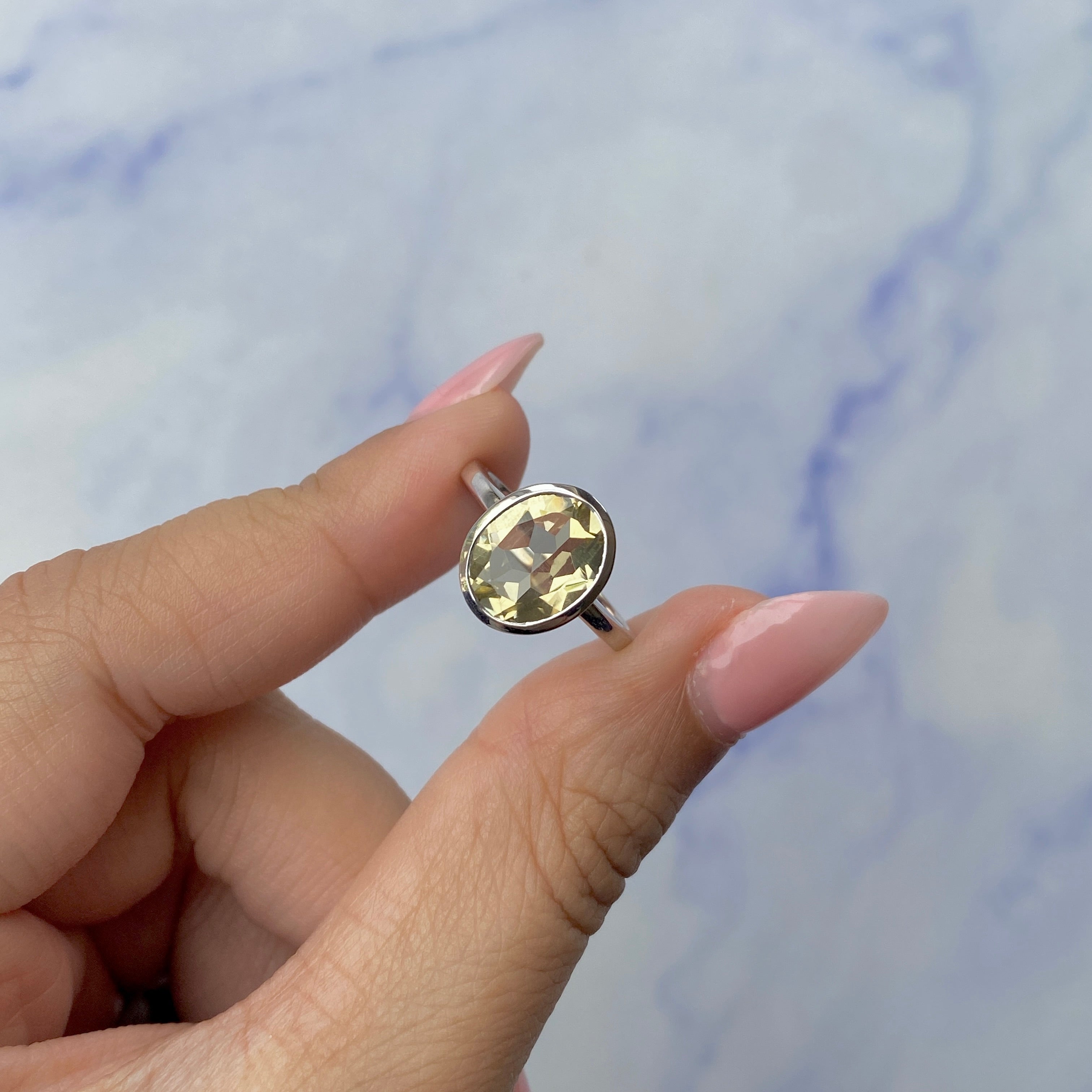 Lemon Quartz Ring-(LEM-SR-2368.)