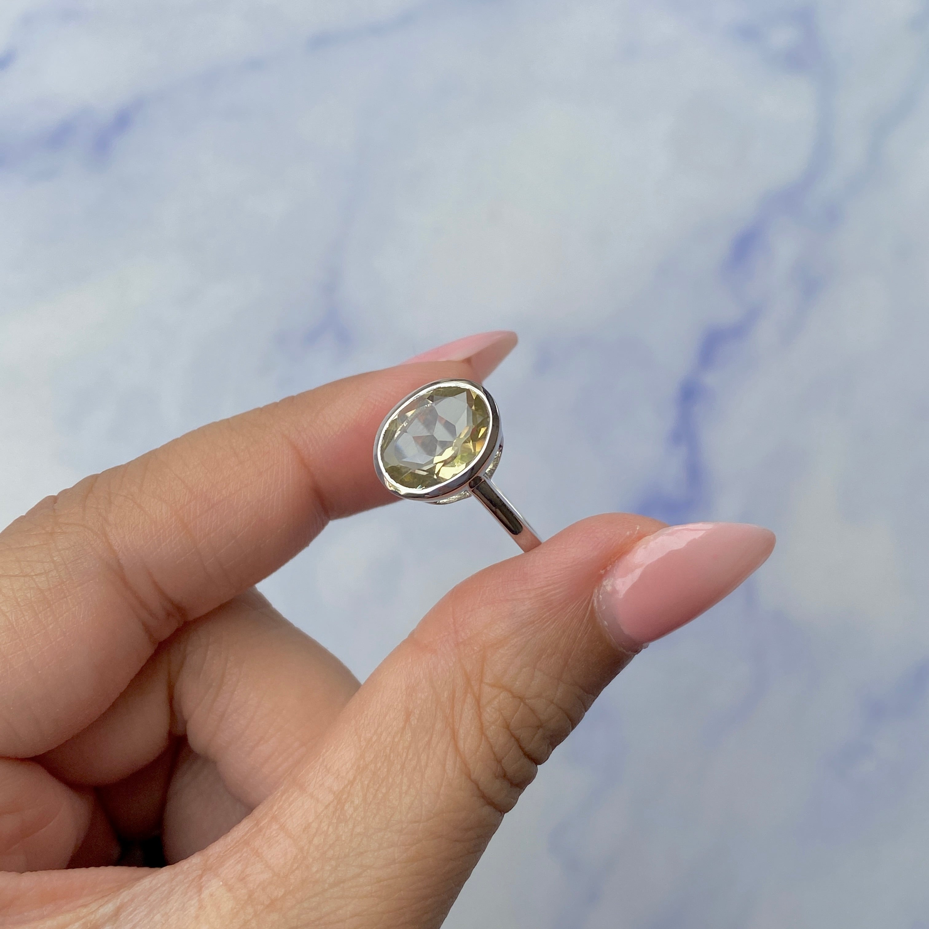 Lemon Quartz Ring-(LEM-SR-2368.)