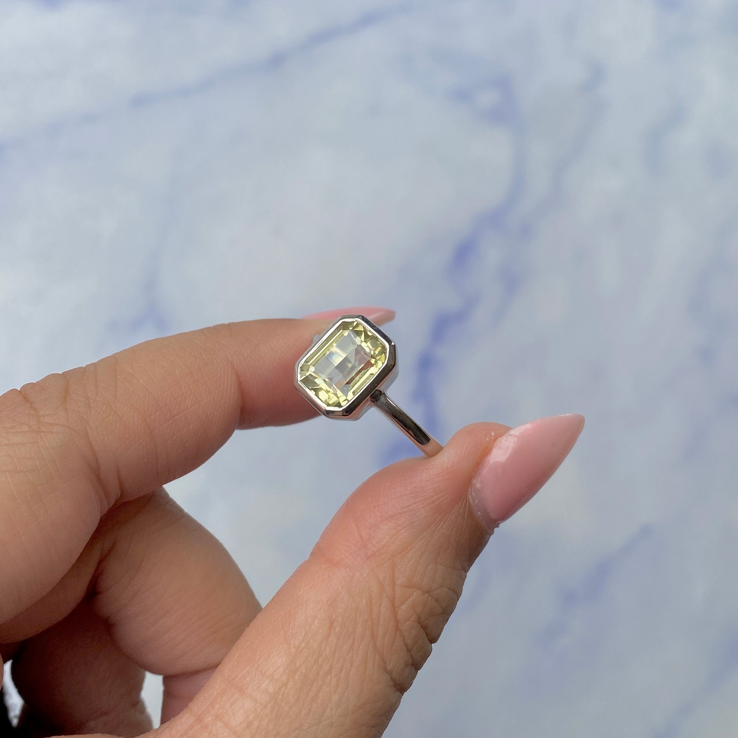 Lemon Quartz Ring-(LEM-SR-250.)