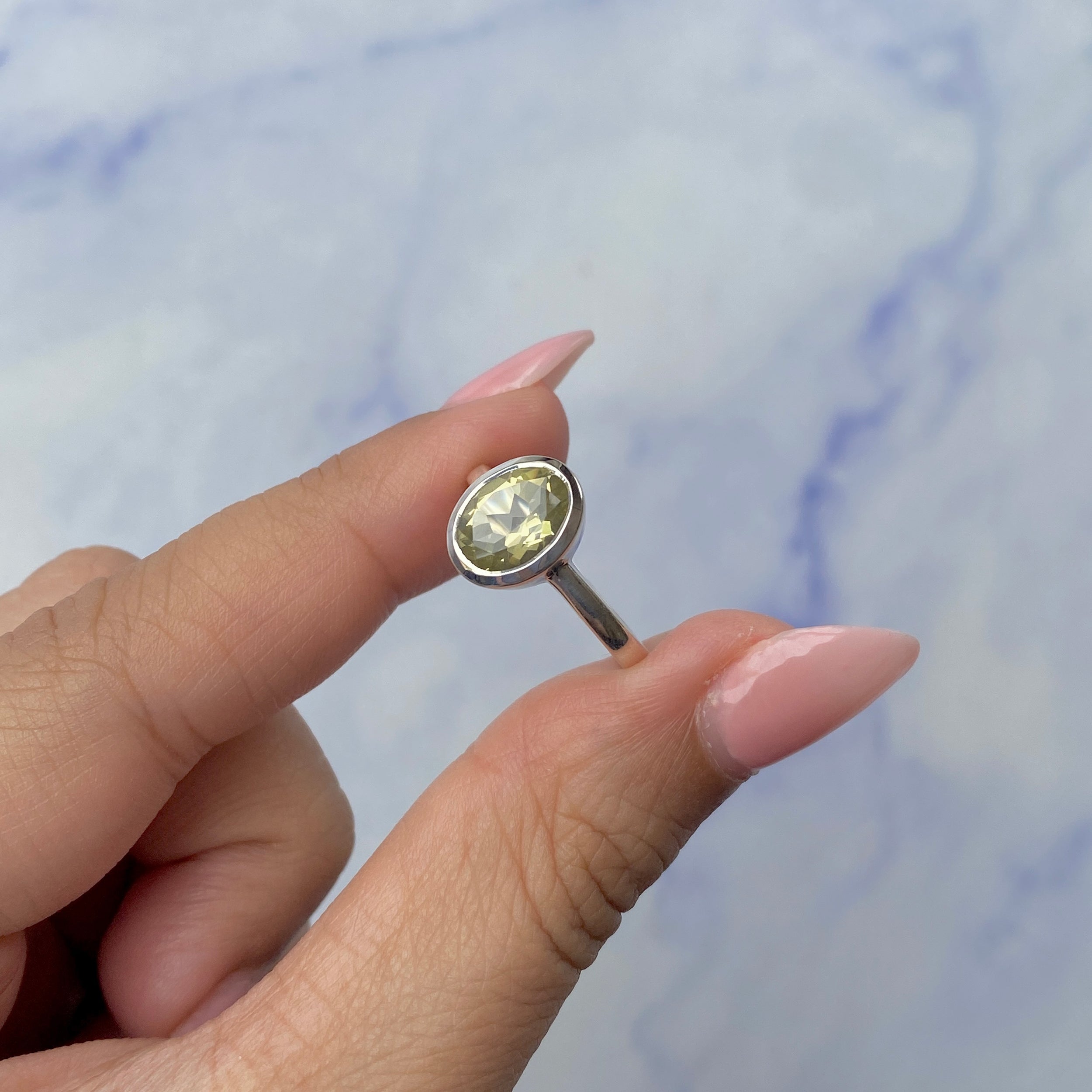 Lemon Quartz Ring-(LEM-SR-251.)