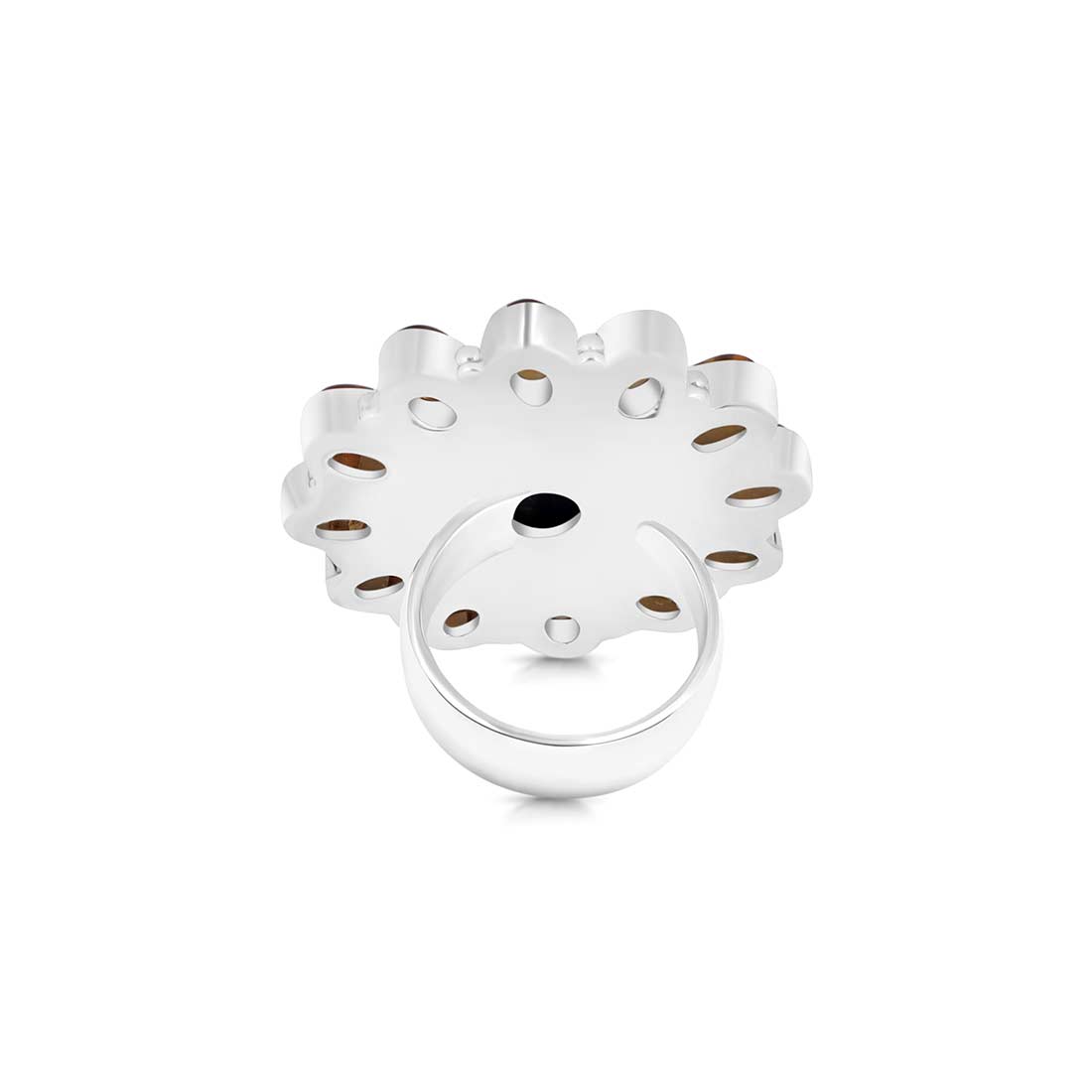 Lapis Lazuli Citrine Adjustable Ring-(LLP-FLR-10.)