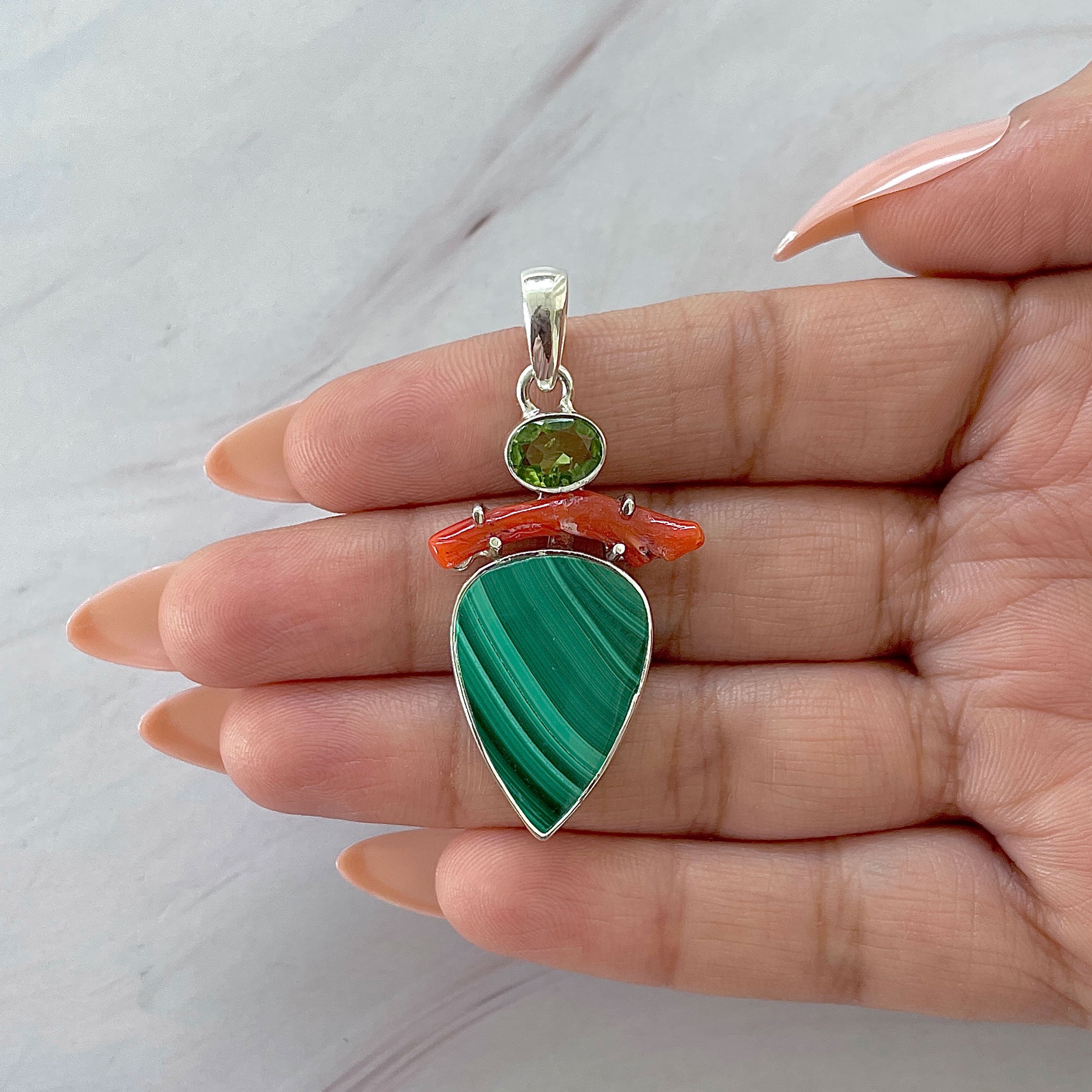 Malachite Pendant-(MLC-P-145.)