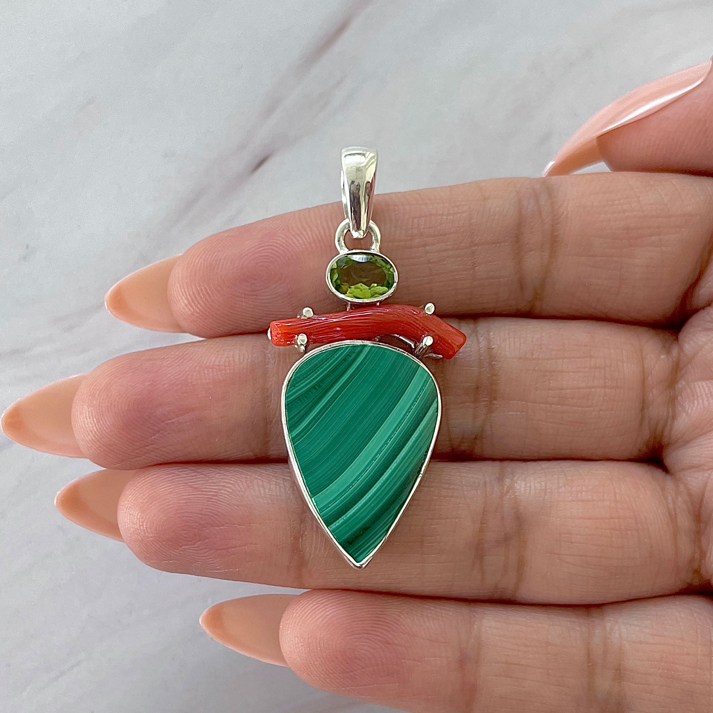 Malachite Pendant-(MLC-P-147.)