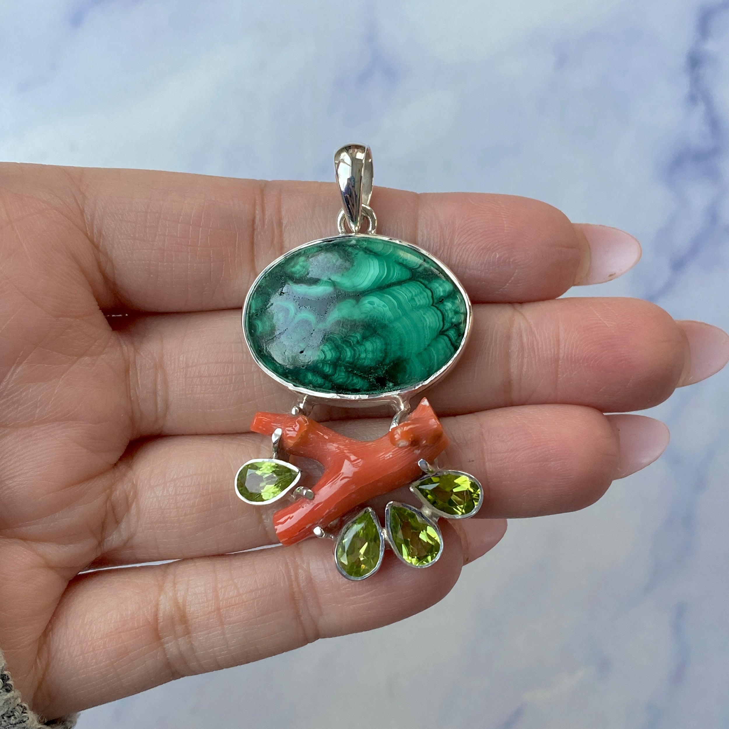 Malachite Pendant-(MLC-P-57.)
