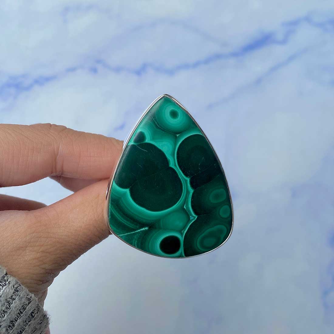 Malachite Adjustable Ring-(MLC-R-48.)