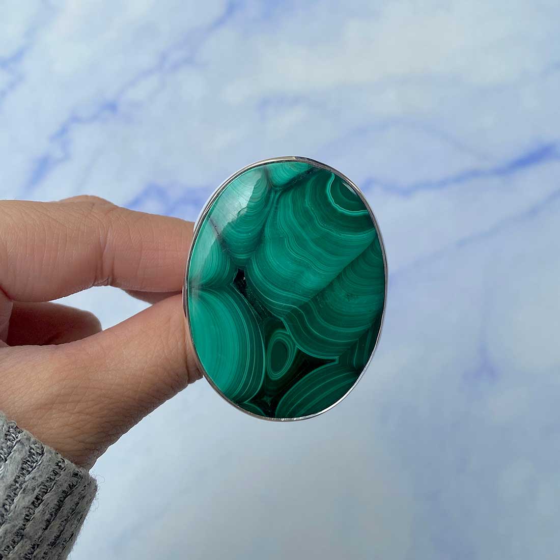 Malachite Adjustable Ring-(MLC-R-51.)