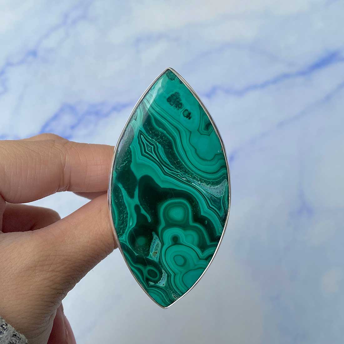 Malachite Adjustable Ring-(MLC-R-53.)
