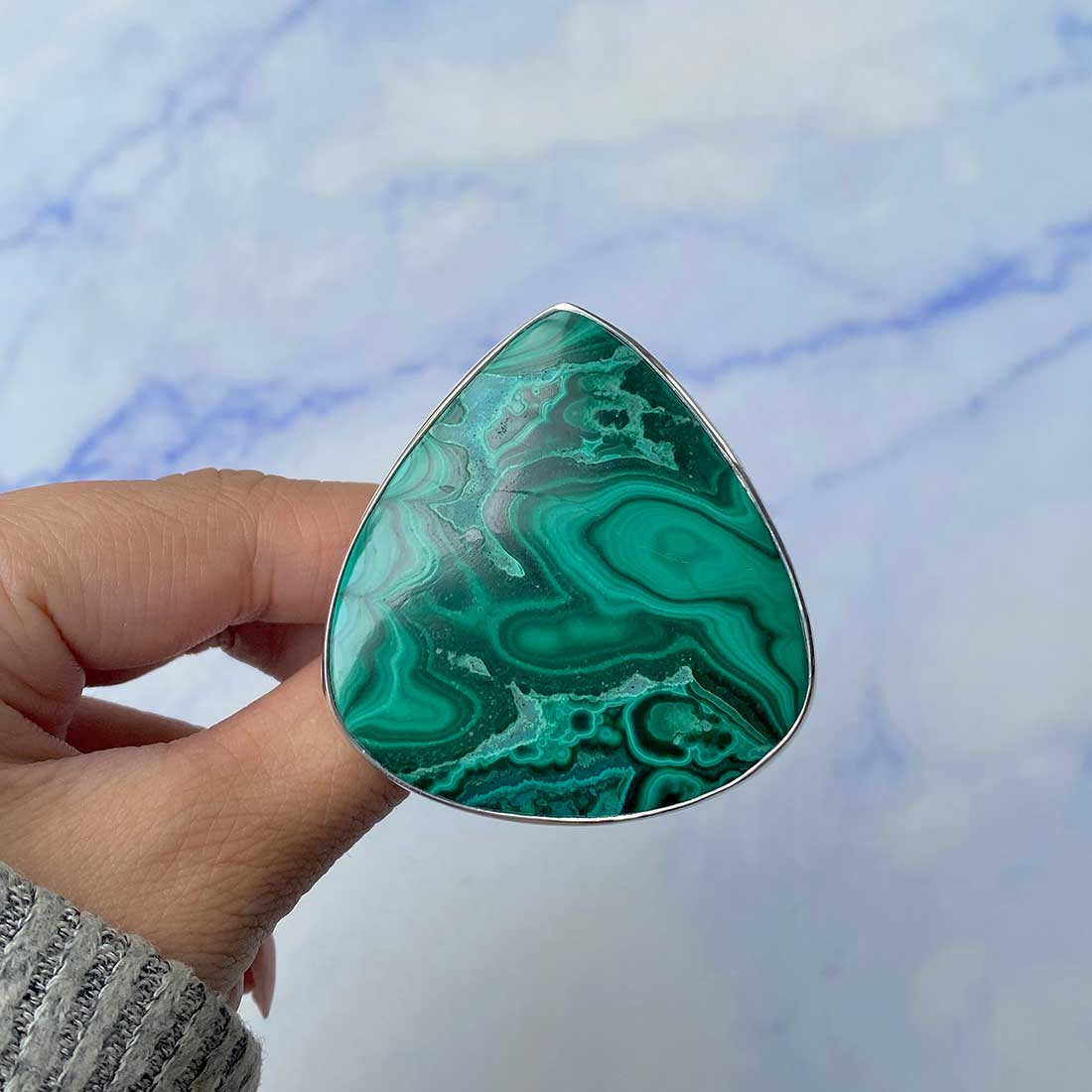 Malachite Adjustable Ring-(MLC-R-54.)