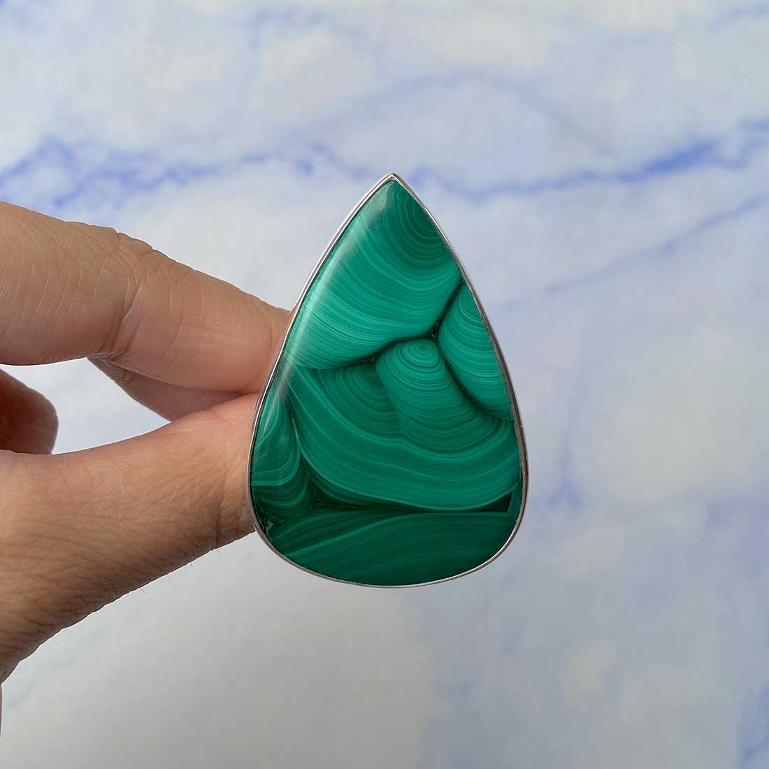 Malachite Adjustable Ring-(MLC-R-55.)