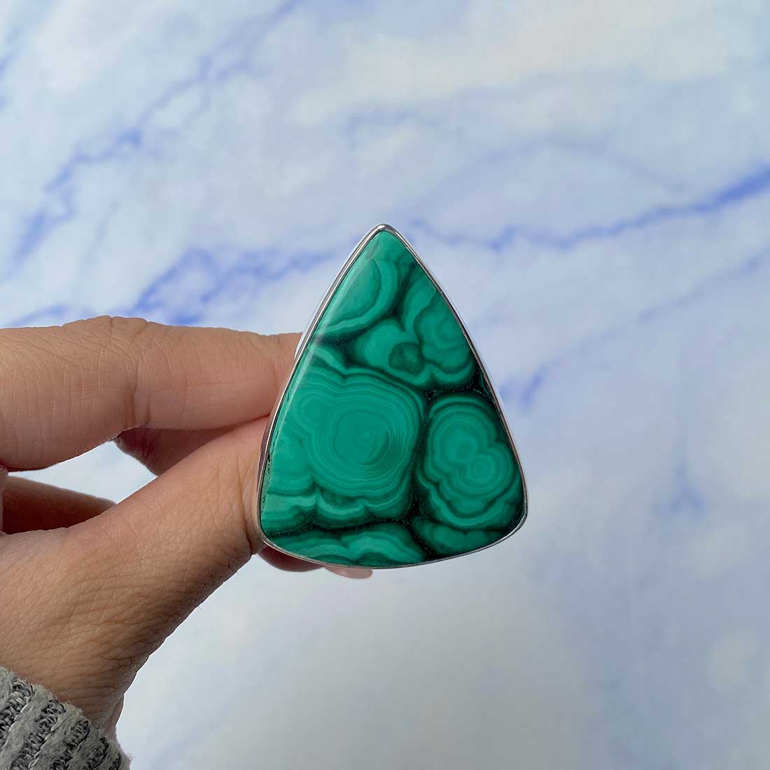 Malachite Adjustable Ring-(MLC-R-56.)