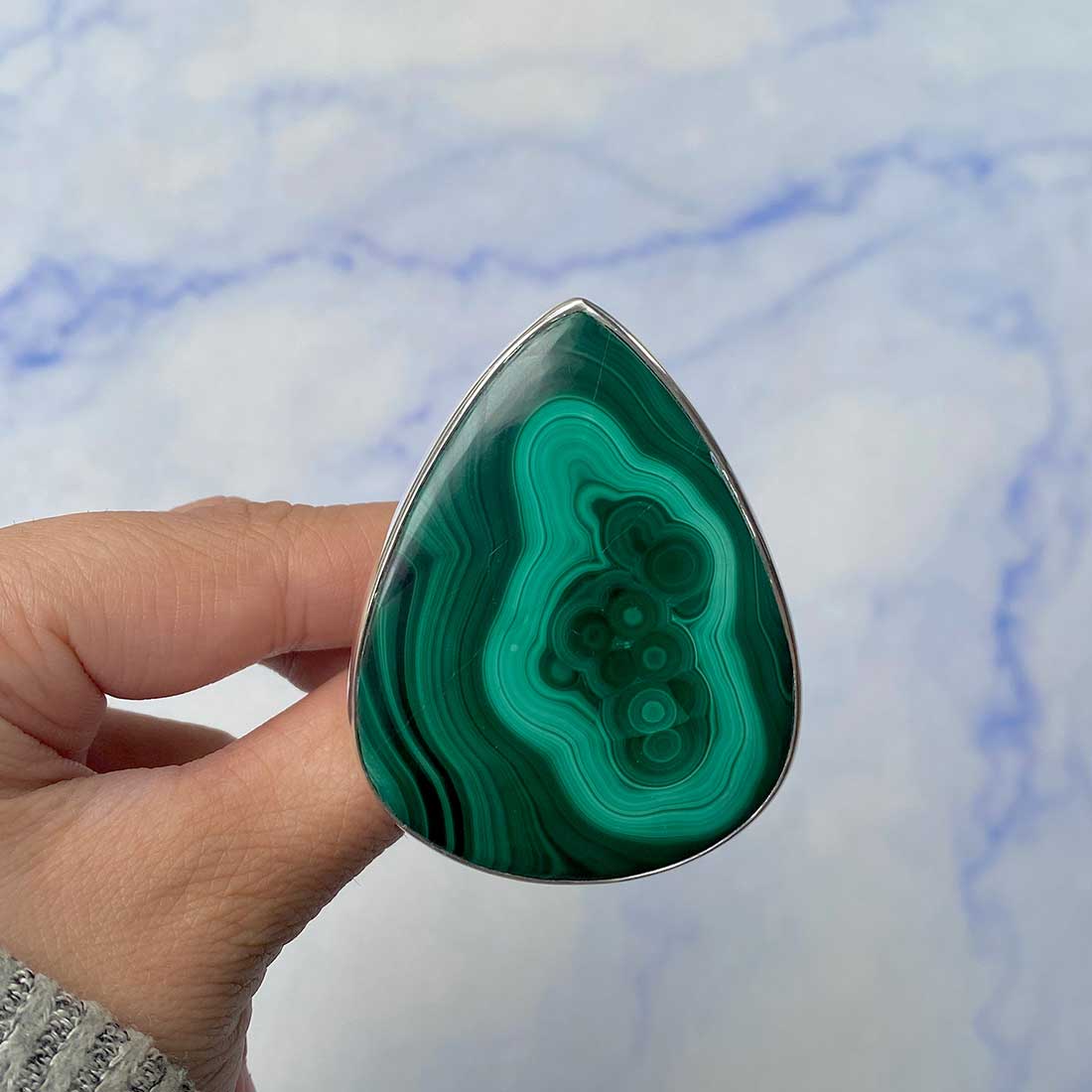 Malachite Adjustable Ring-(MLC-R-58.)