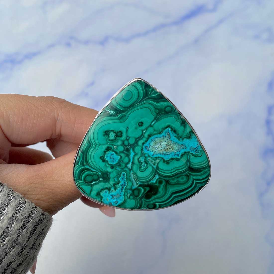 Malachite Adjustable Ring-(MLC-R-59.)