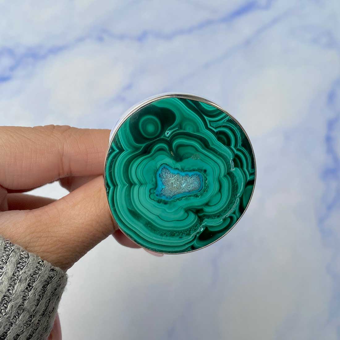 Malachite Adjustable Ring-(MLC-R-60.)