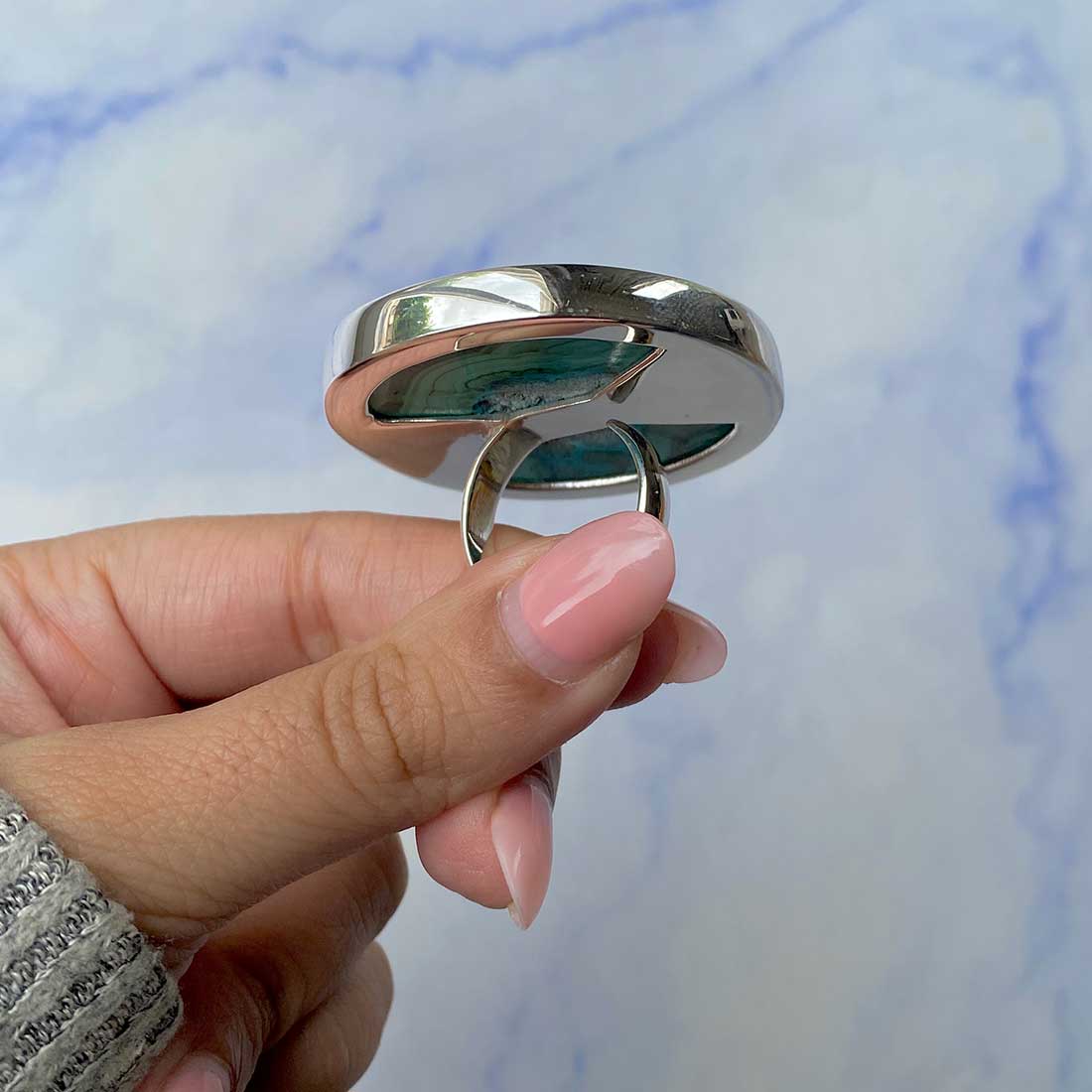 Malachite Adjustable Ring-(MLC-R-60.)