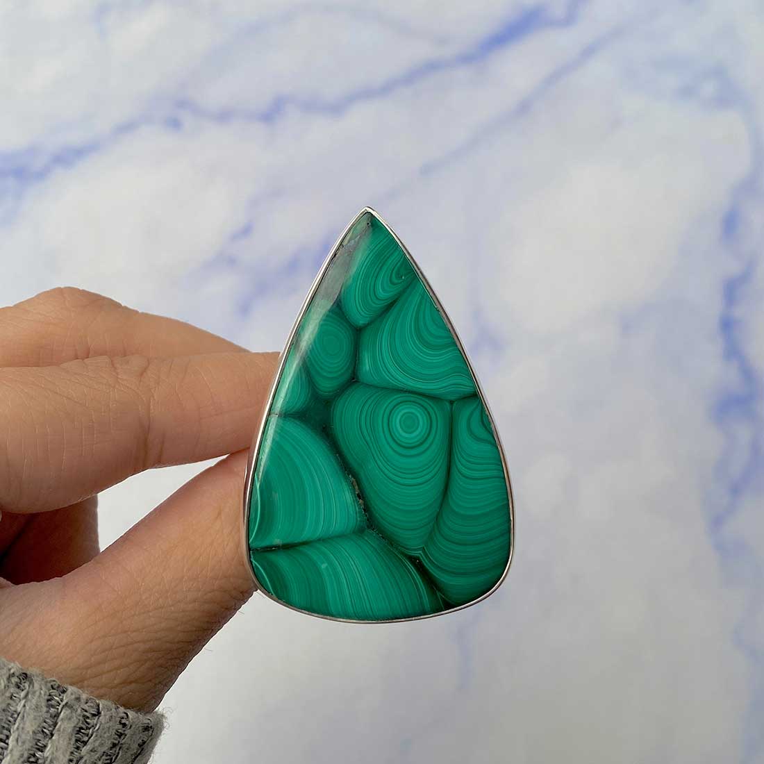 Malachite Adjustable Ring-(MLC-R-62.)