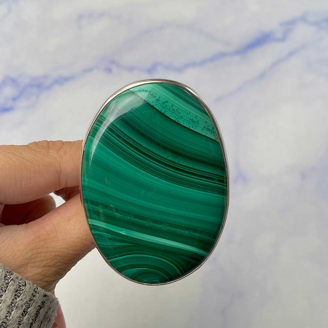 Malachite Adjustable Ring-(MLC-R-65.)