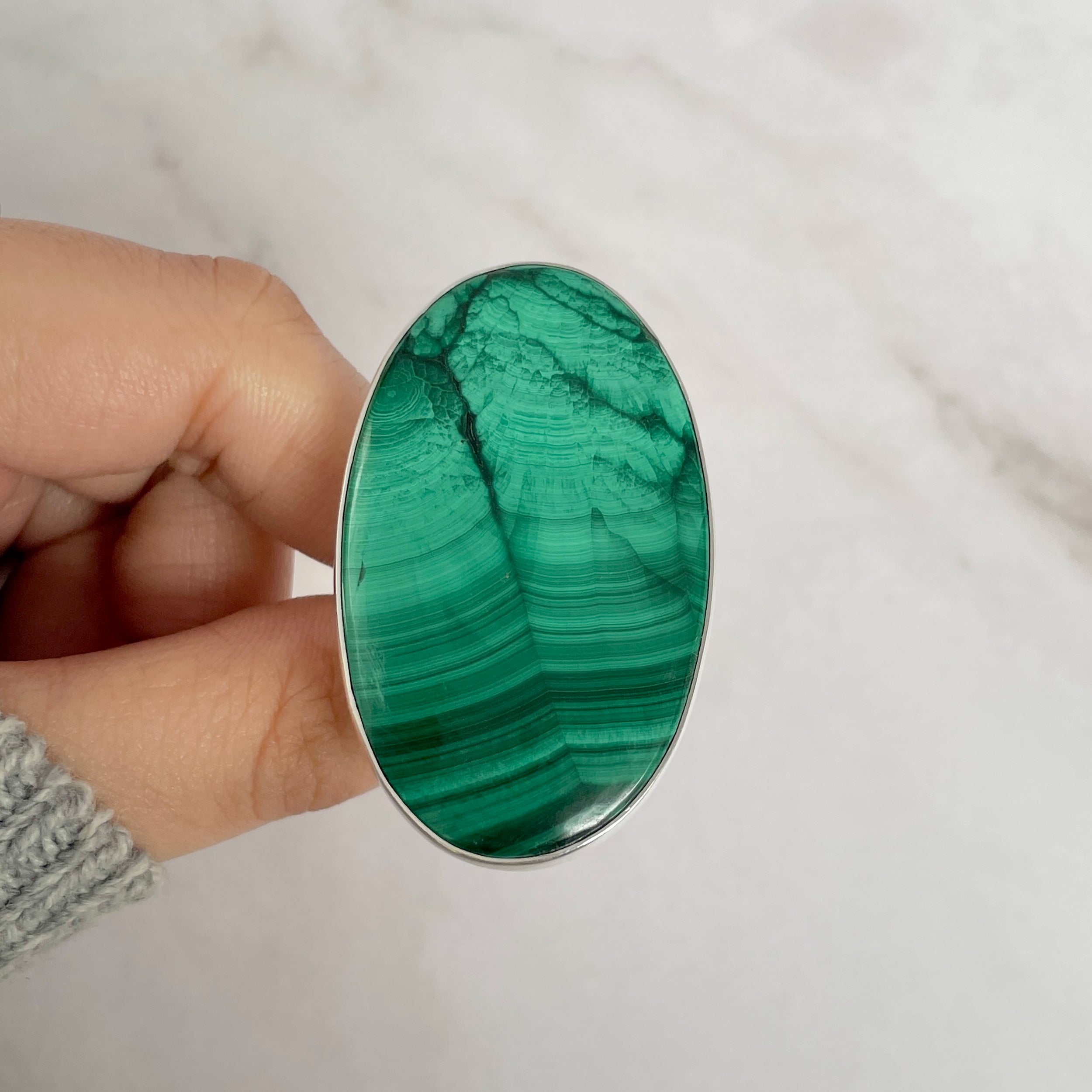 Malachite Adjustable Ring-(MLC-R-66.)