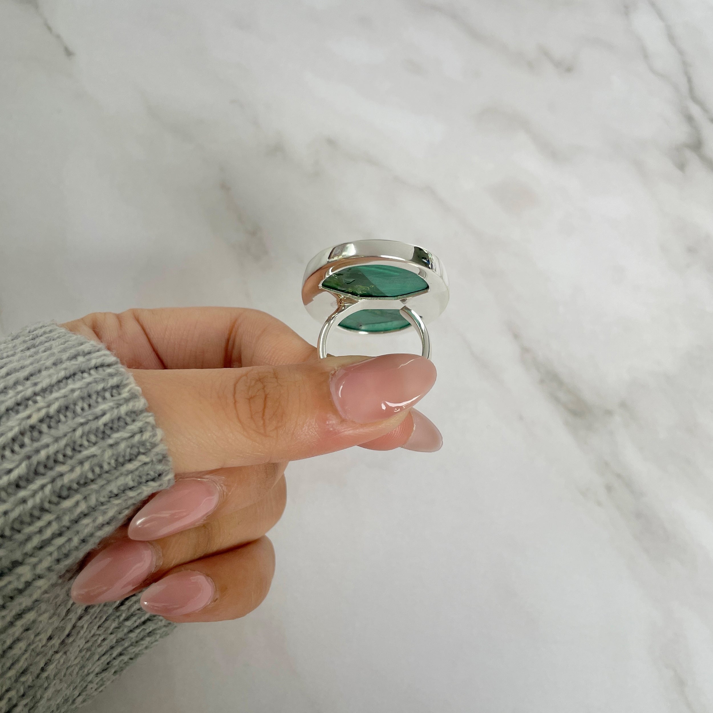 Malachite Adjustable Ring-(MLC-R-66.)