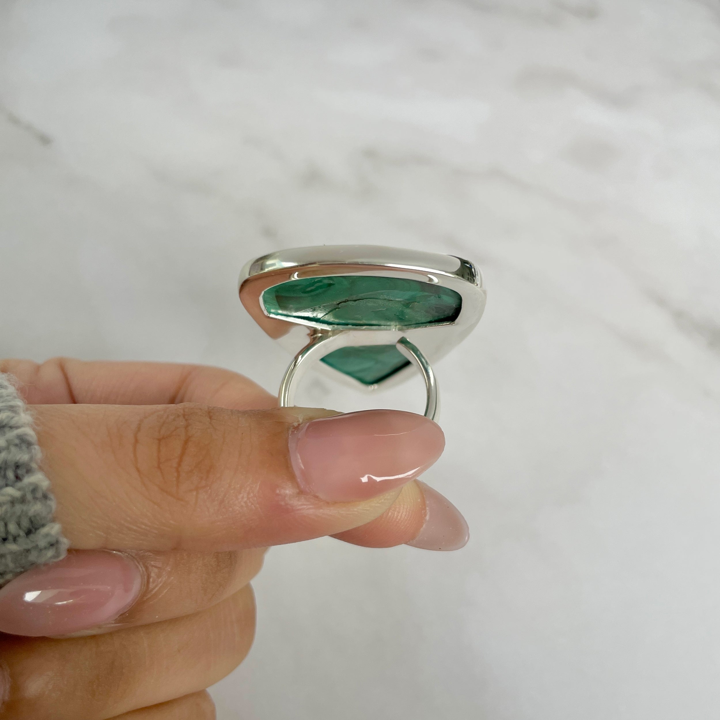 Malachite Adjustable Ring-(MLC-R-67.)