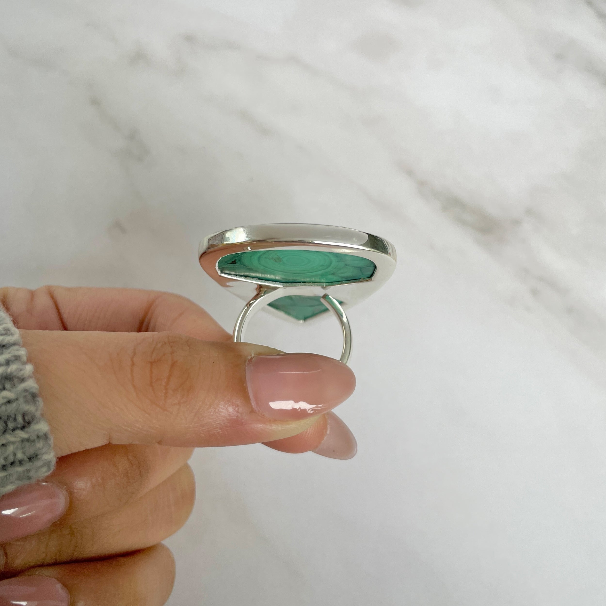 Malachite Adjustable Ring-(MLC-R-68.)