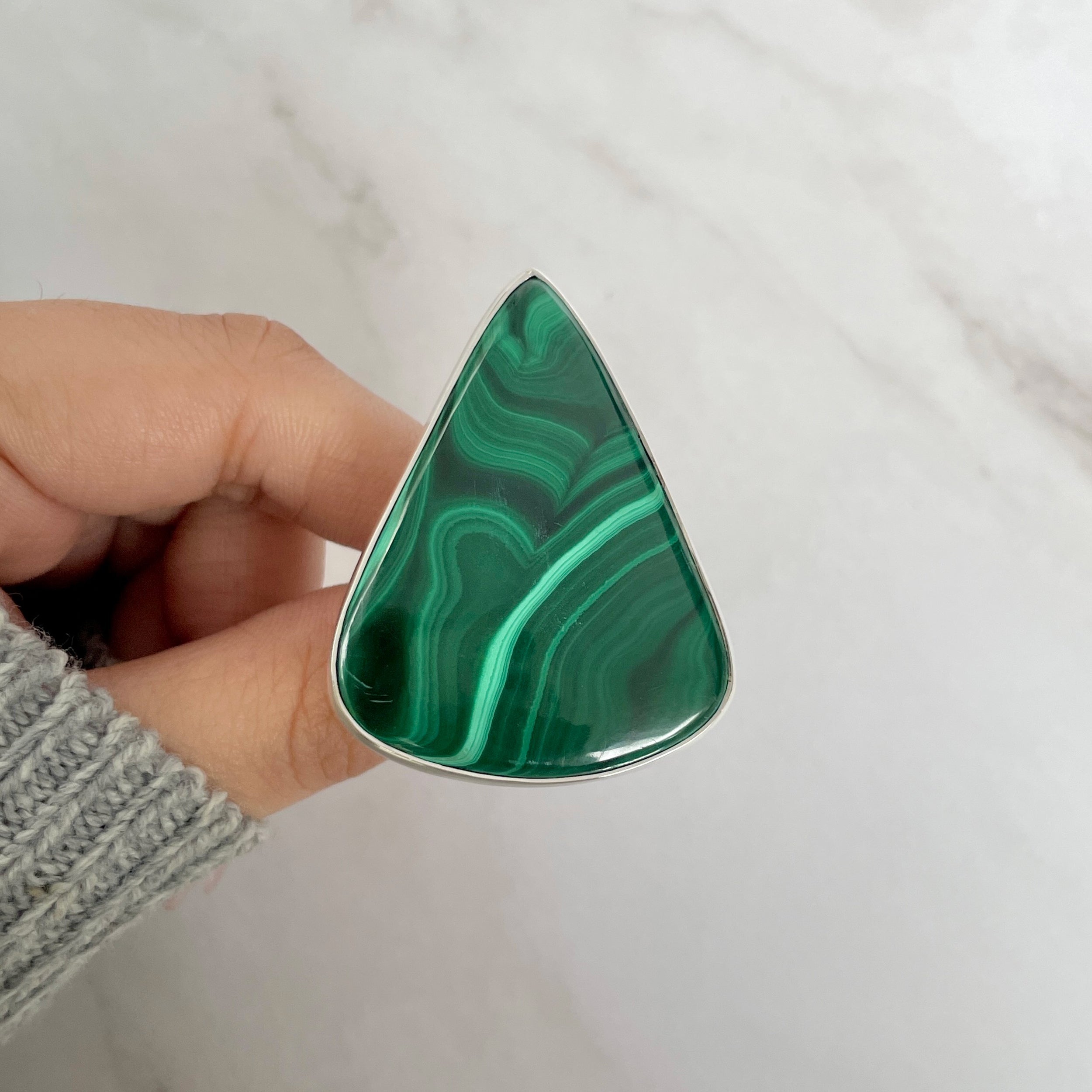 Malachite Adjustable Ring-(MLC-R-70.)