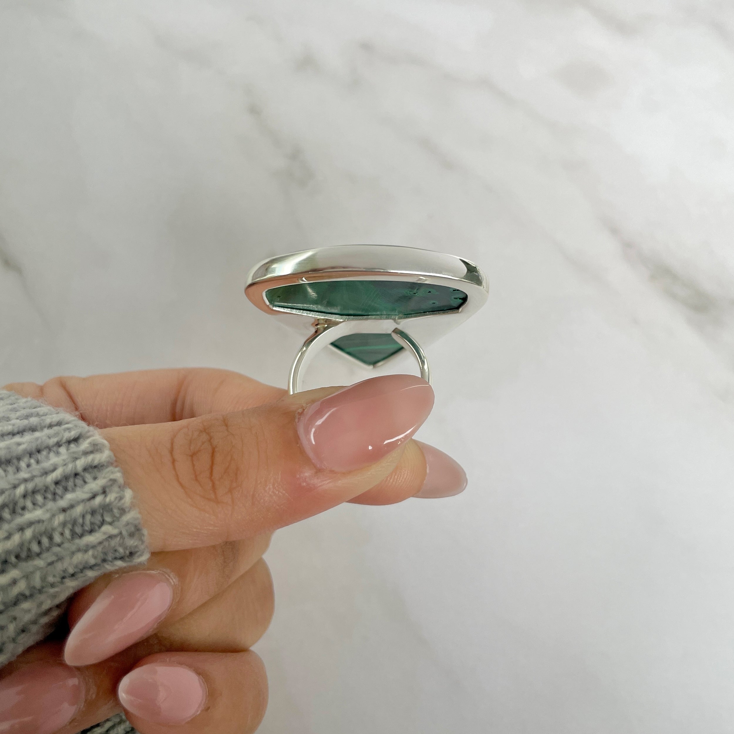 Malachite Adjustable Ring-(MLC-R-70.)