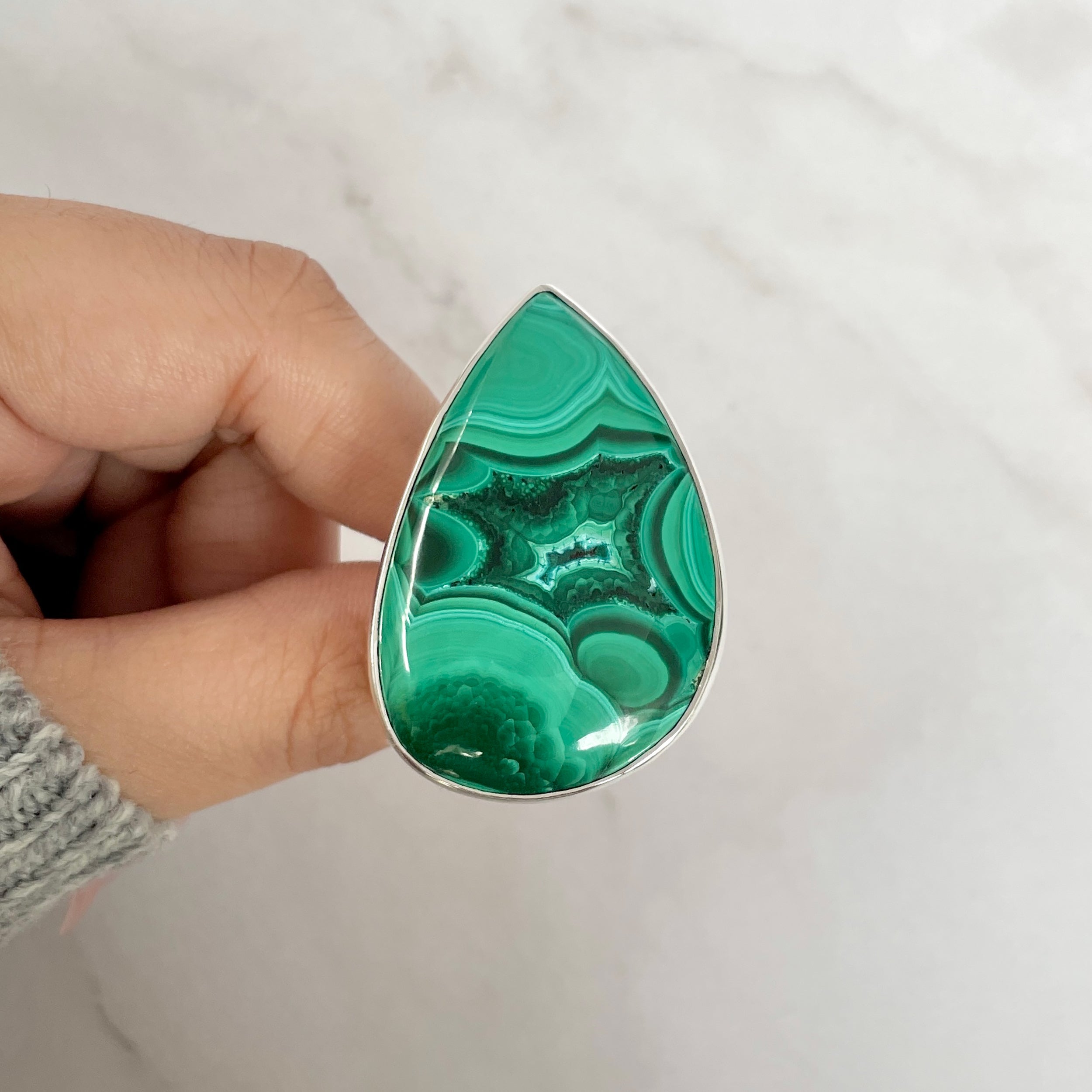 Malachite Adjustable Ring-(MLC-R-74.)