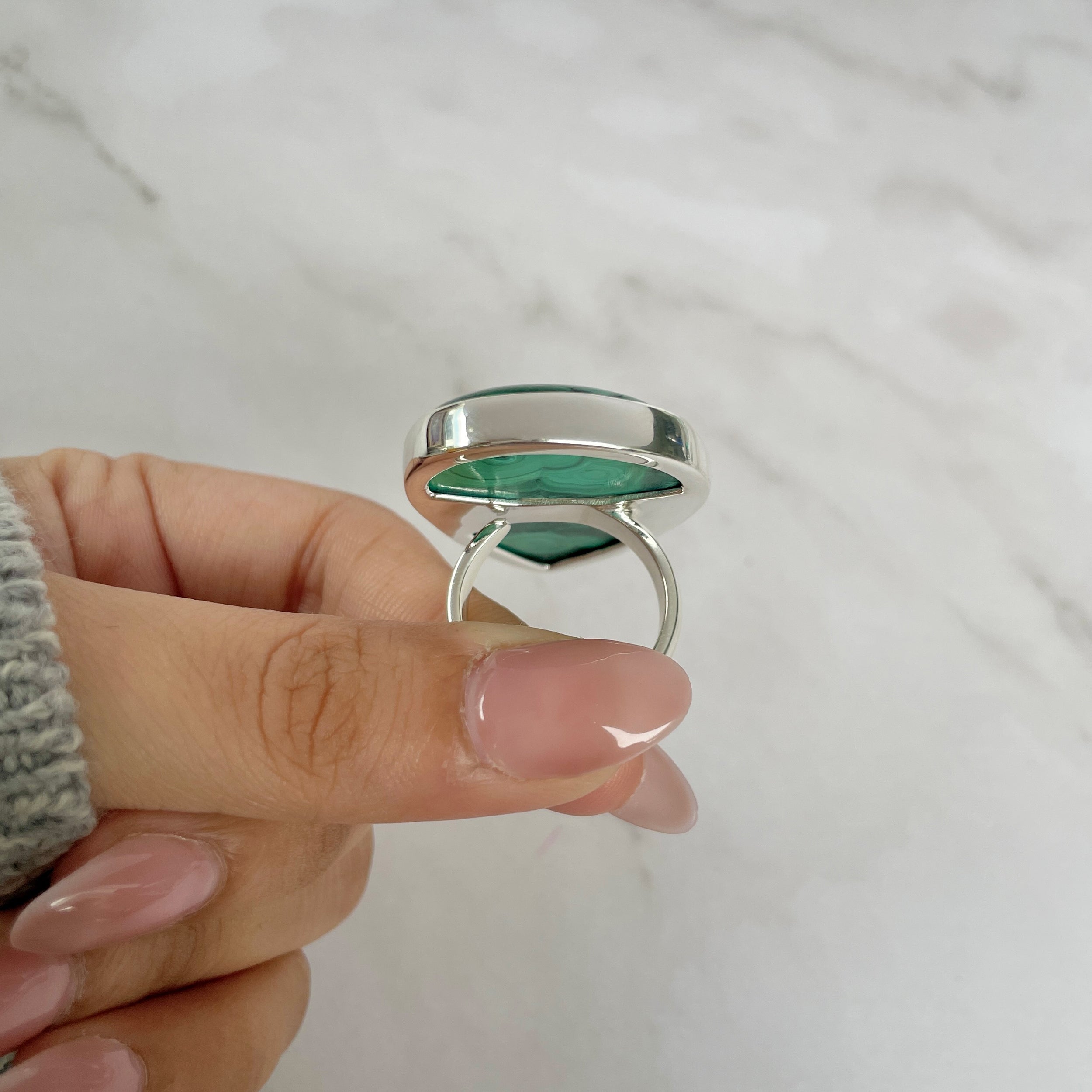Malachite Adjustable Ring-(MLC-R-74.)