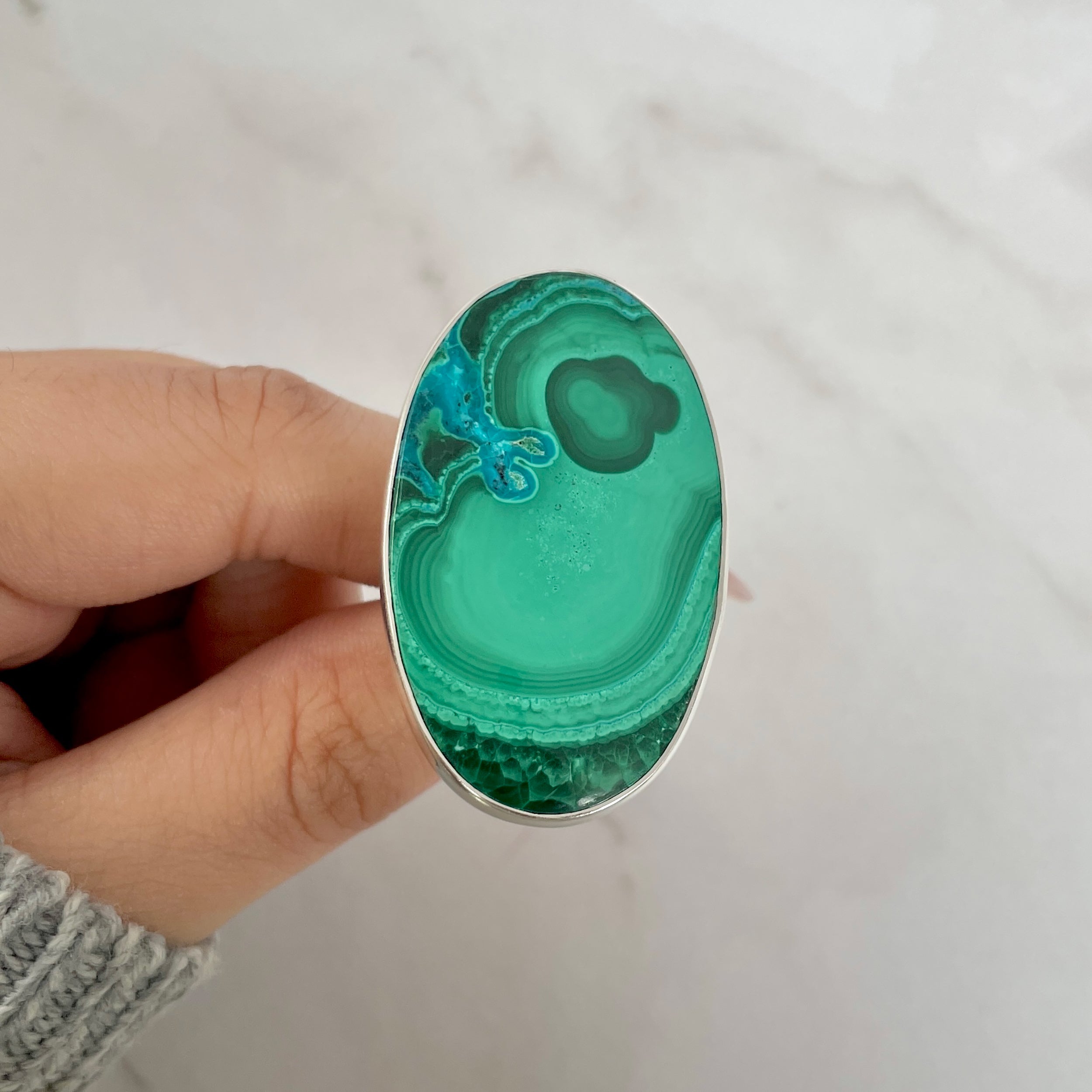 Malachite Adjustable Ring-(MLC-R-75.)