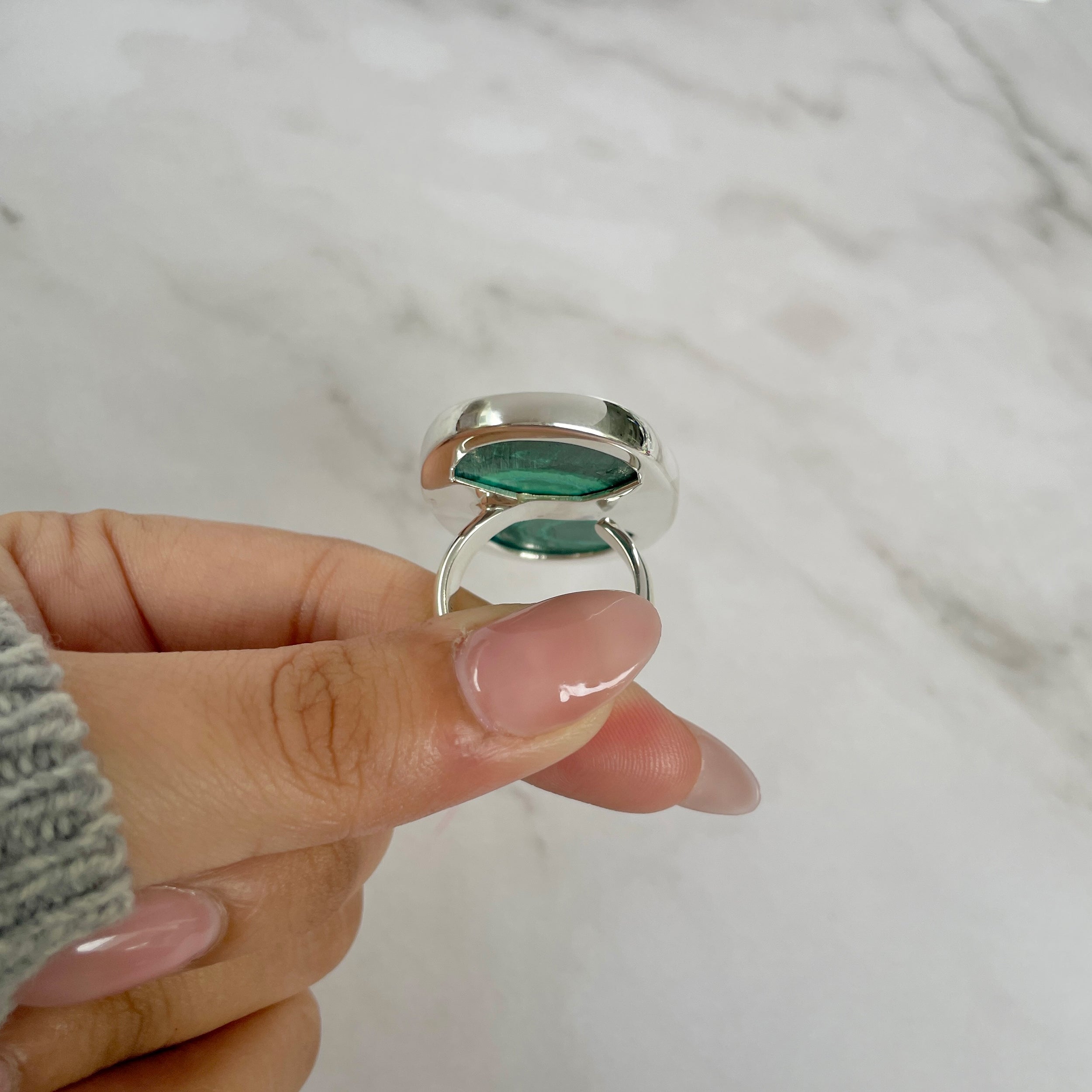 Malachite Adjustable Ring-(MLC-R-75.)
