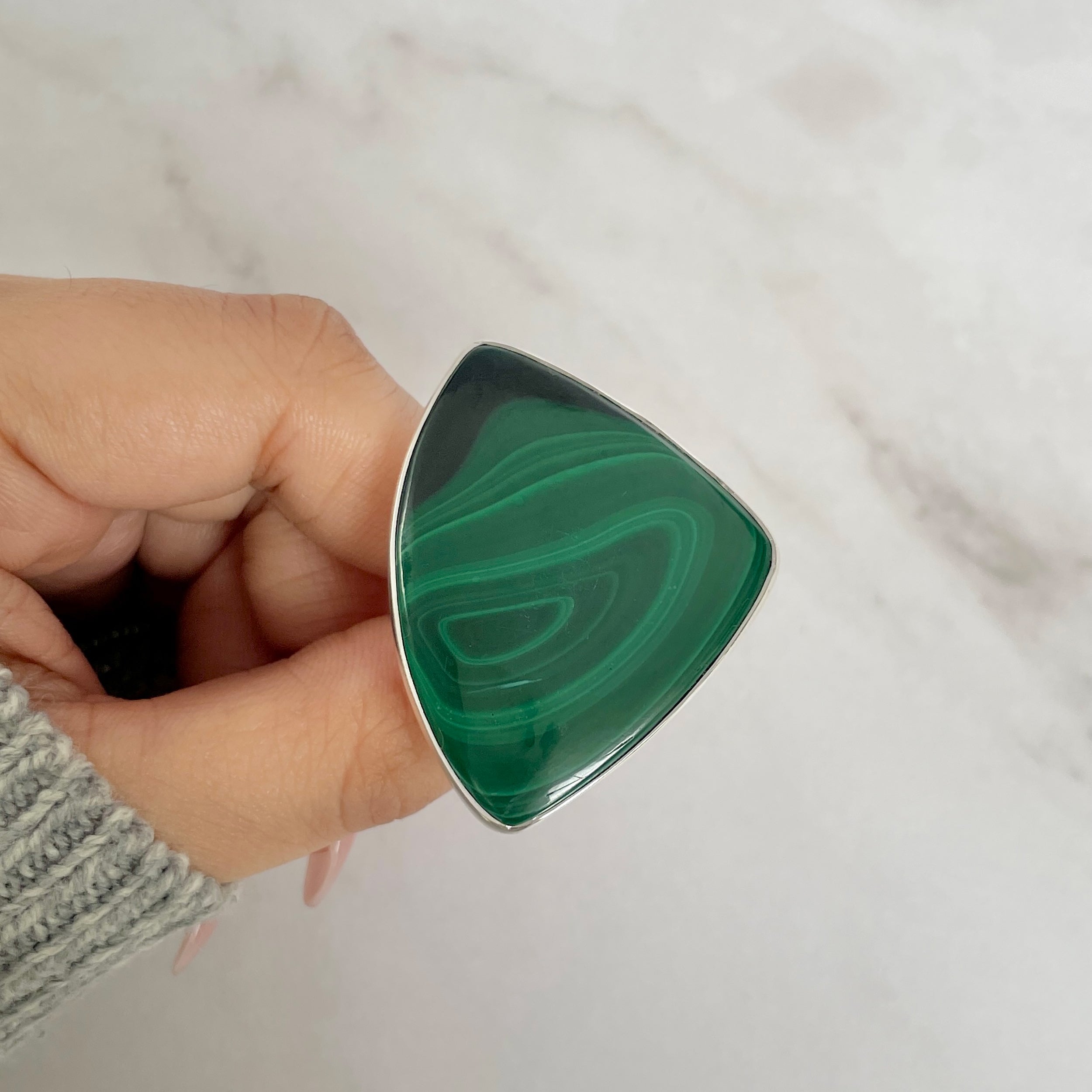 Malachite Adjustable Ring-(MLC-R-76.)