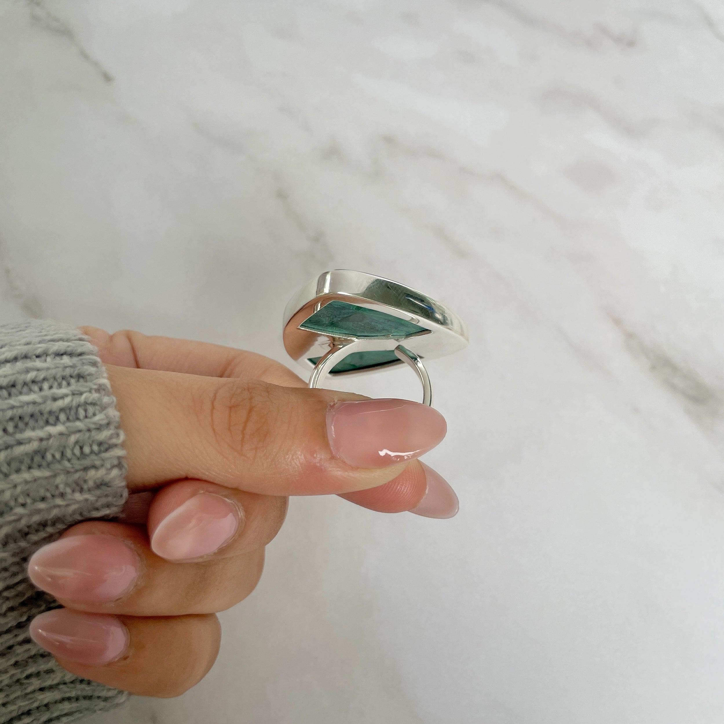 Malachite Adjustable Ring-(MLC-R-76.)