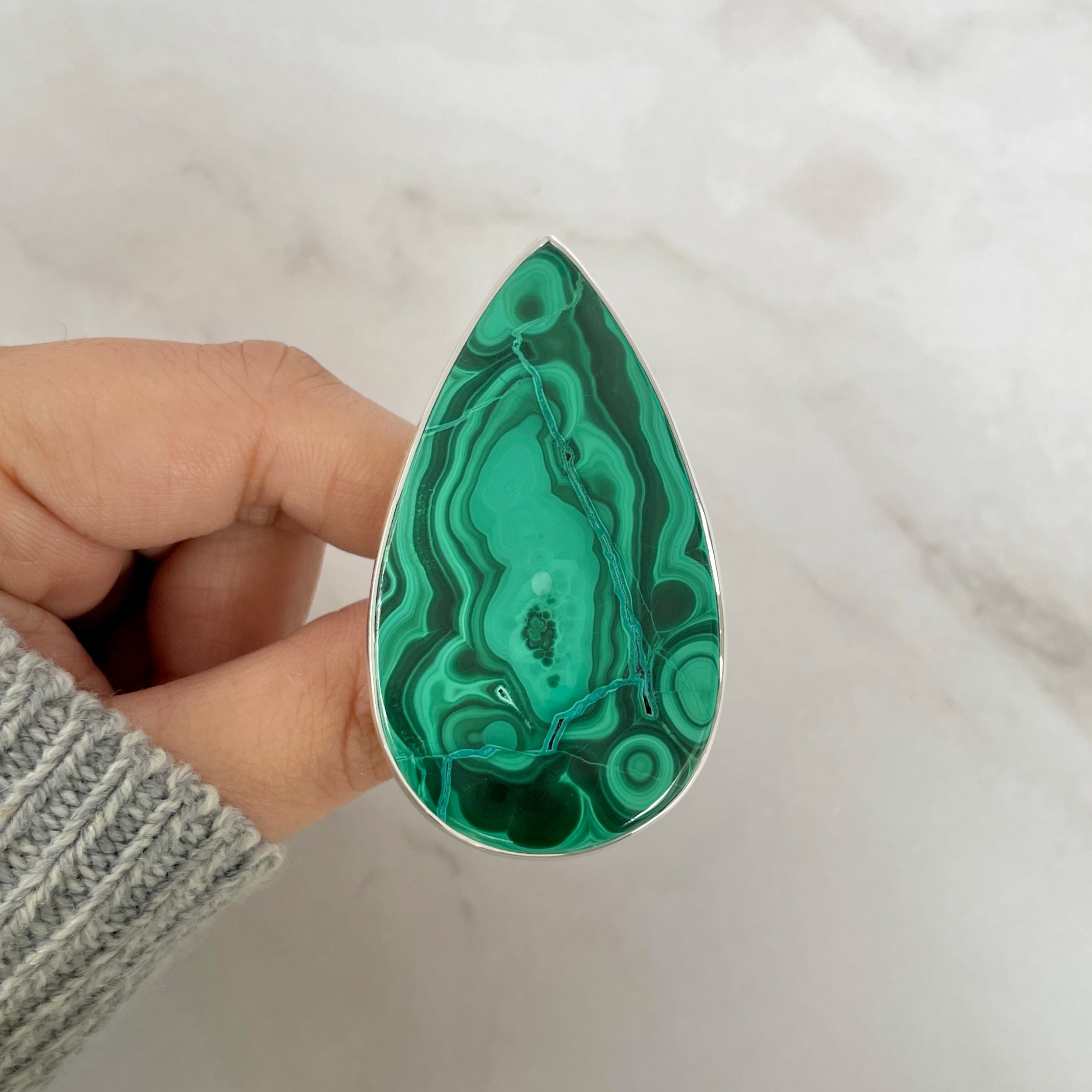 Malachite Adjustable Ring-(MLC-R-80.)