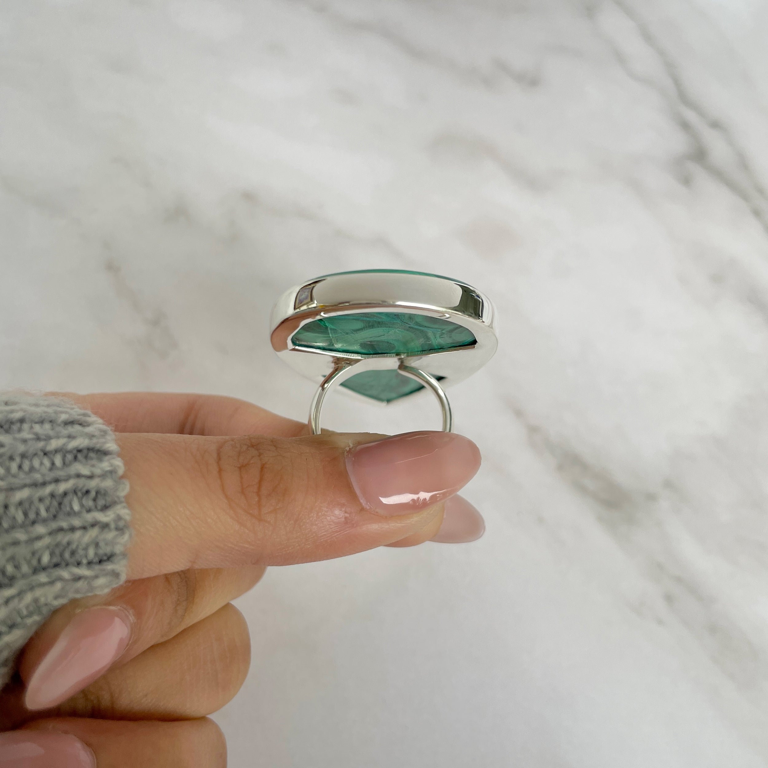 Malachite Adjustable Ring-(MLC-R-80.)