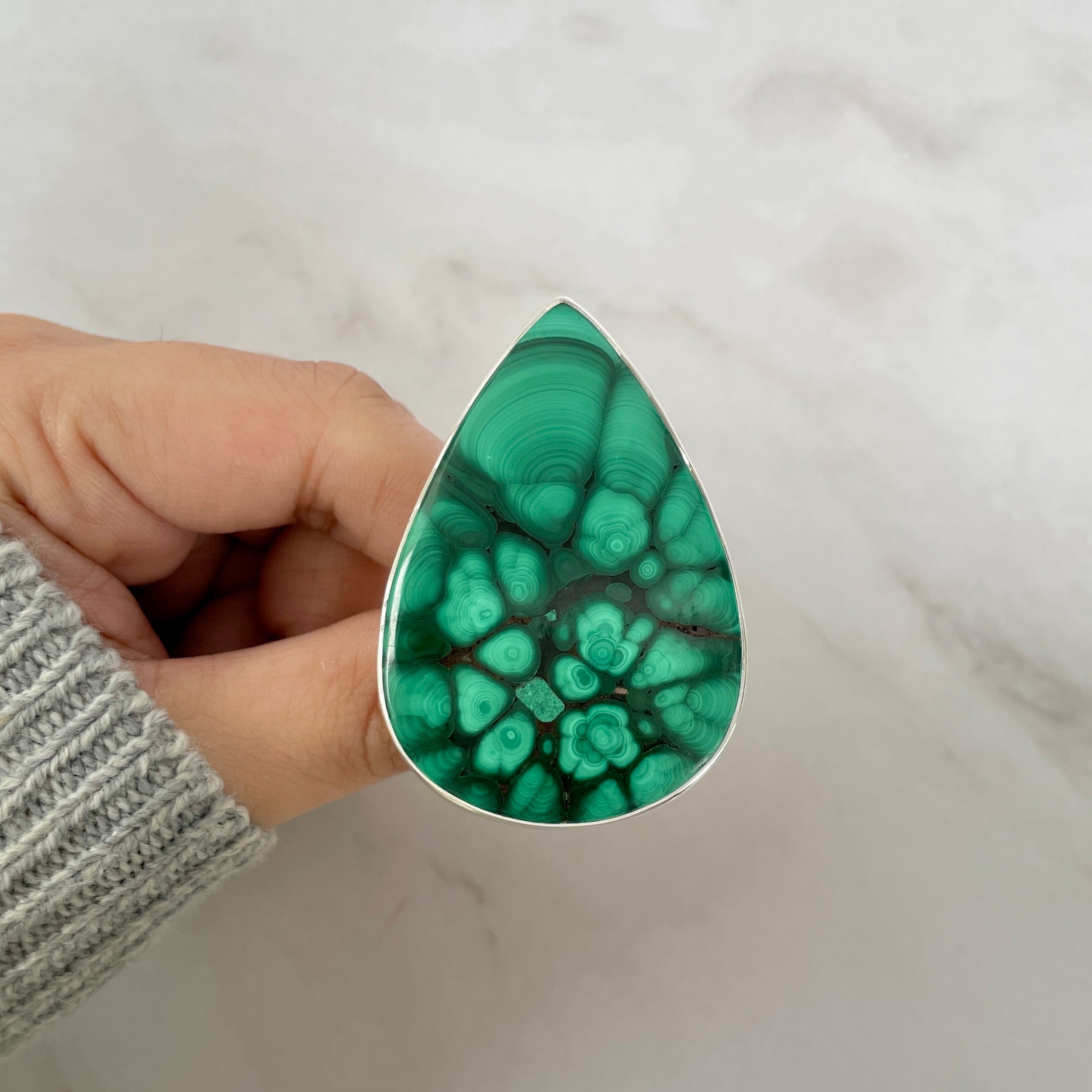 Malachite Adjustable Ring-(MLC-R-85.)