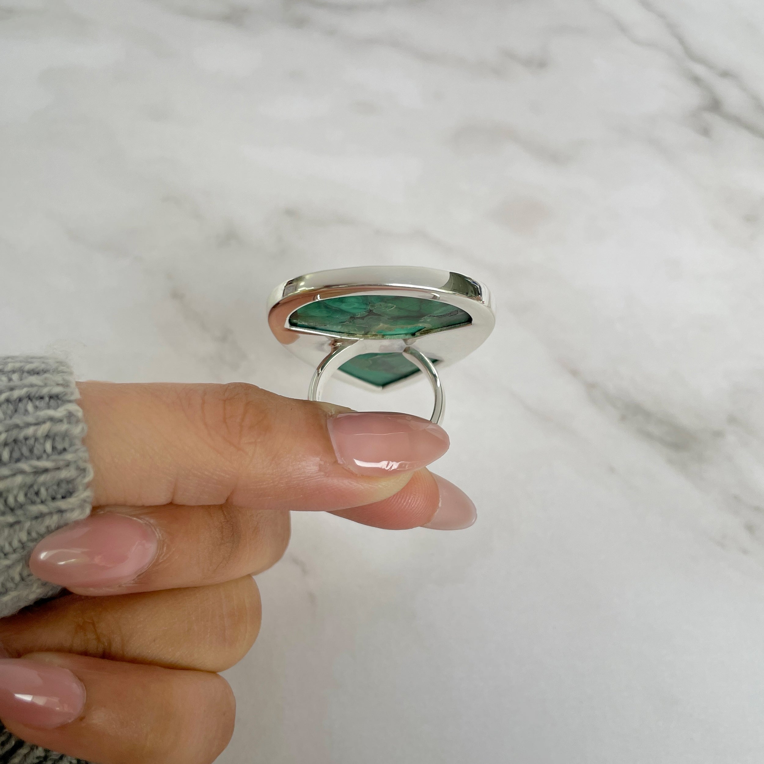 Malachite Adjustable Ring-(MLC-R-85.)