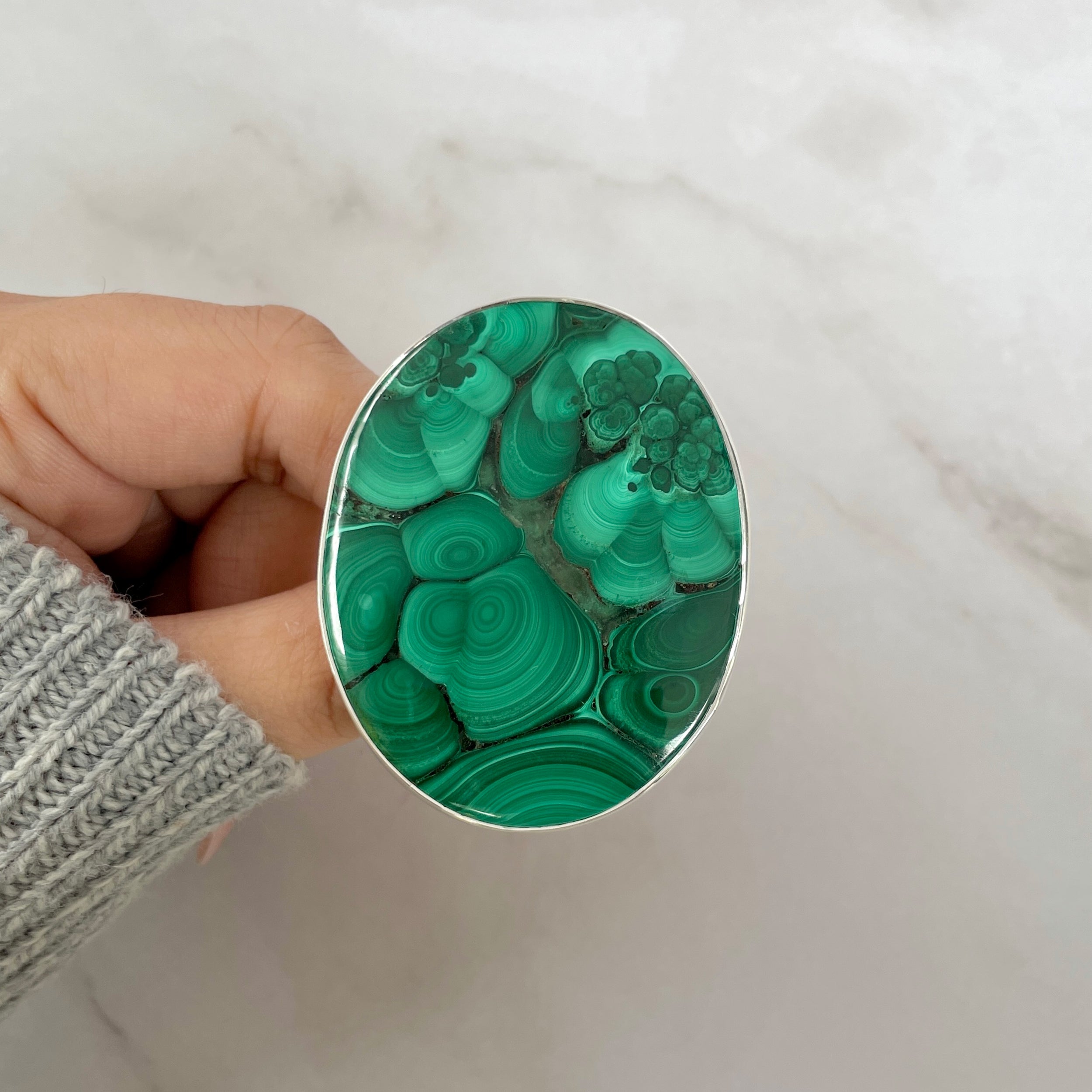 Malachite Adjustable Ring-(MLC-R-86.)